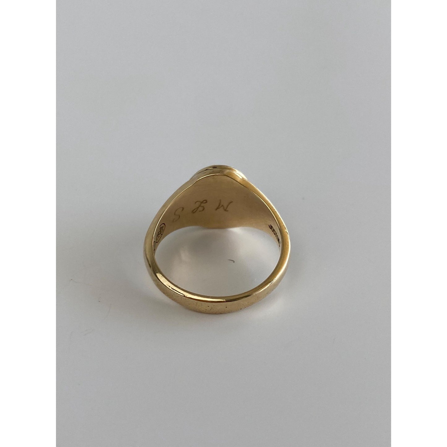 Vintage Solid 10k Yellow Gold Blue Cubic Zirconia 1977 Resurrection Class Ring - Size 8.5