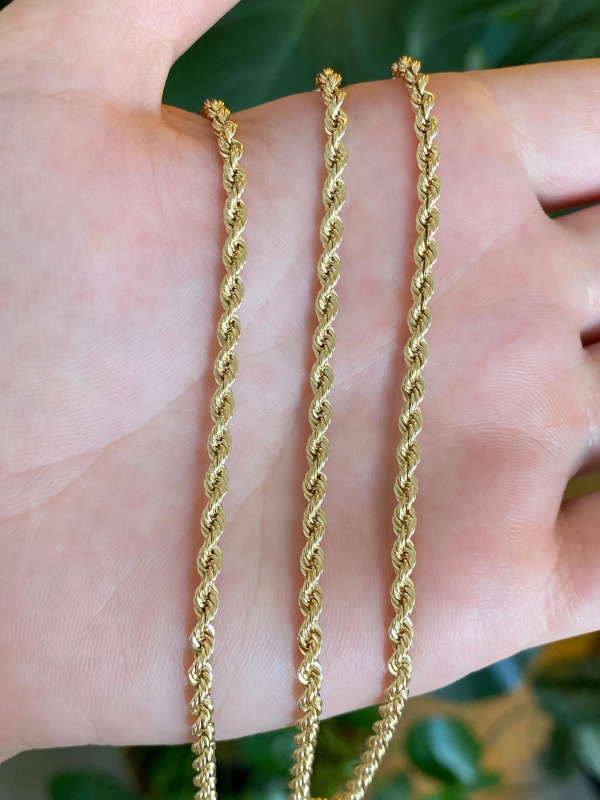 Vintage Solid 14k Yellow Gold Long Rope Chain Necklace - 30.5 inches