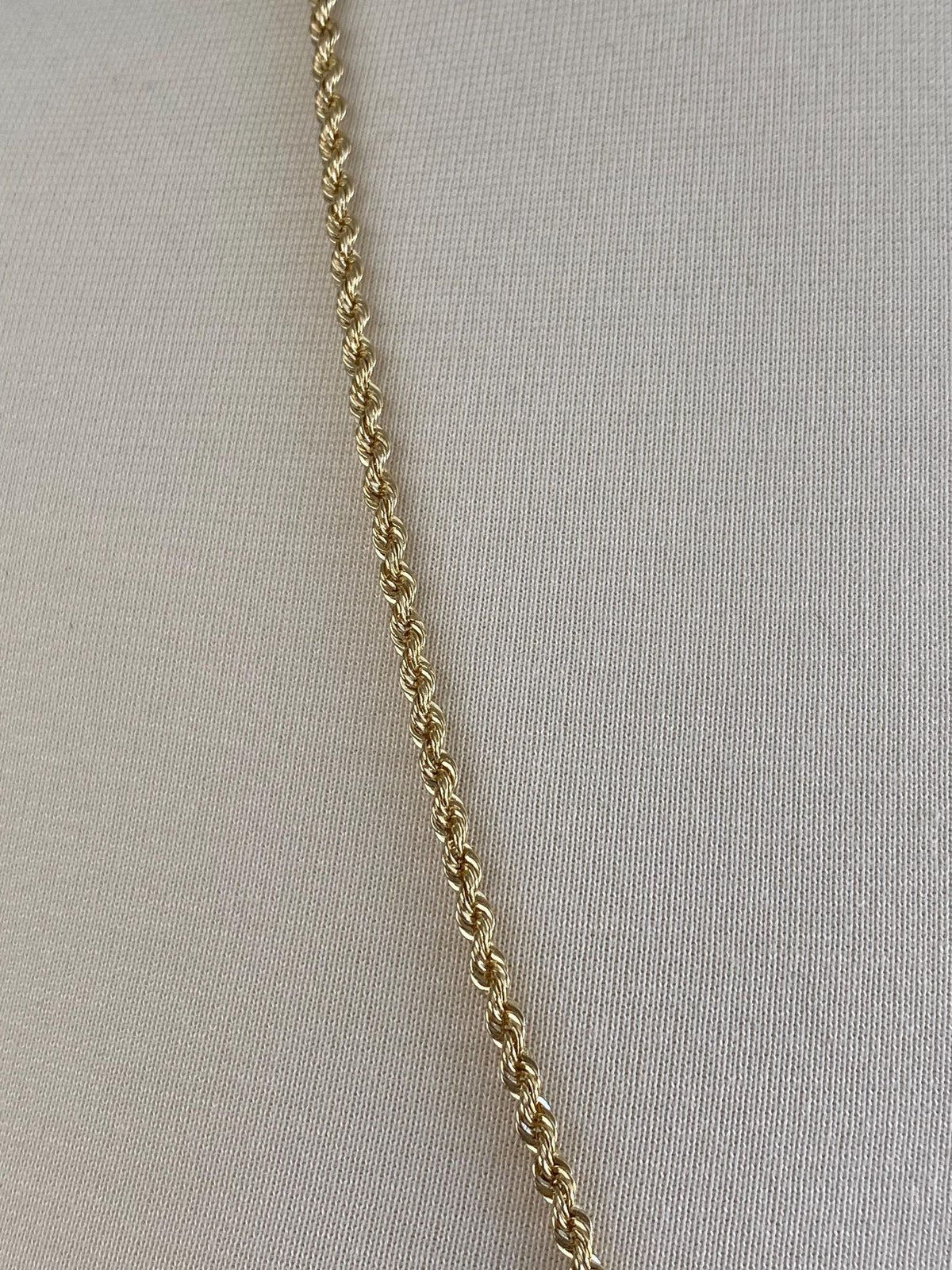 Vintage Solid 14k Yellow Gold Long Rope Chain Necklace - 30.5 inches