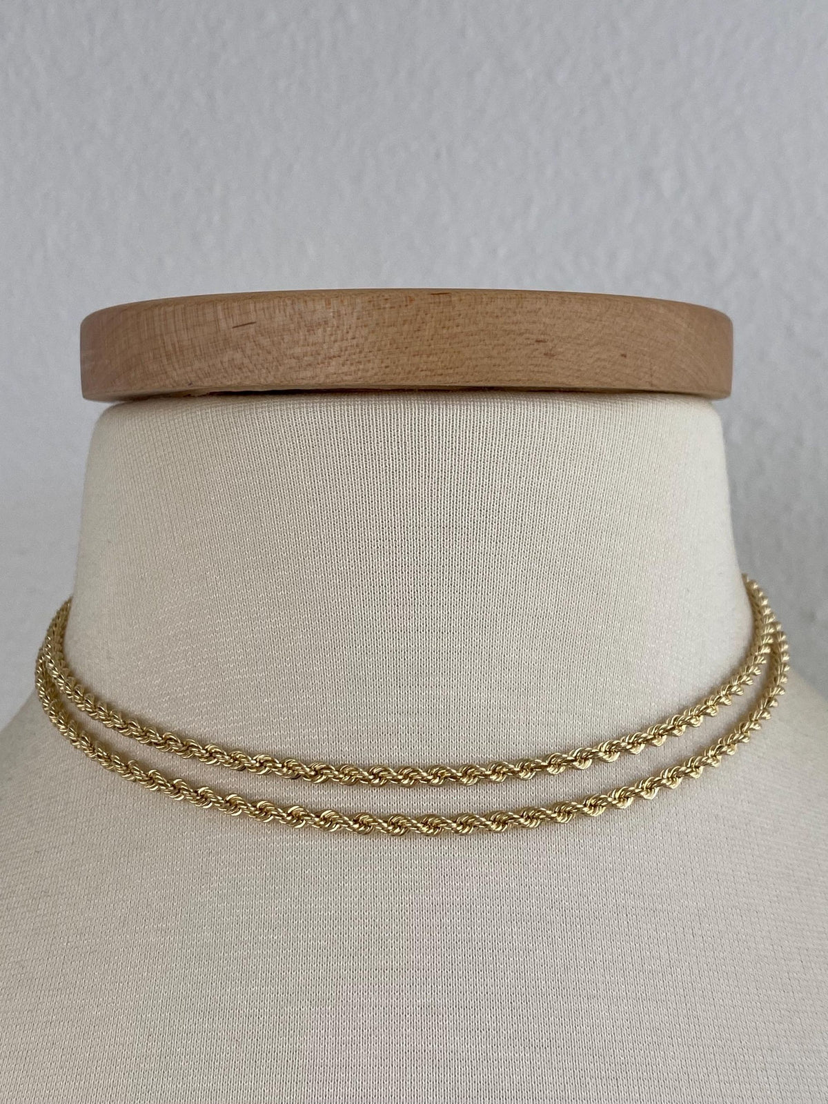 Vintage Solid 14k Yellow Gold Long Rope Chain Necklace - 30.5 inches