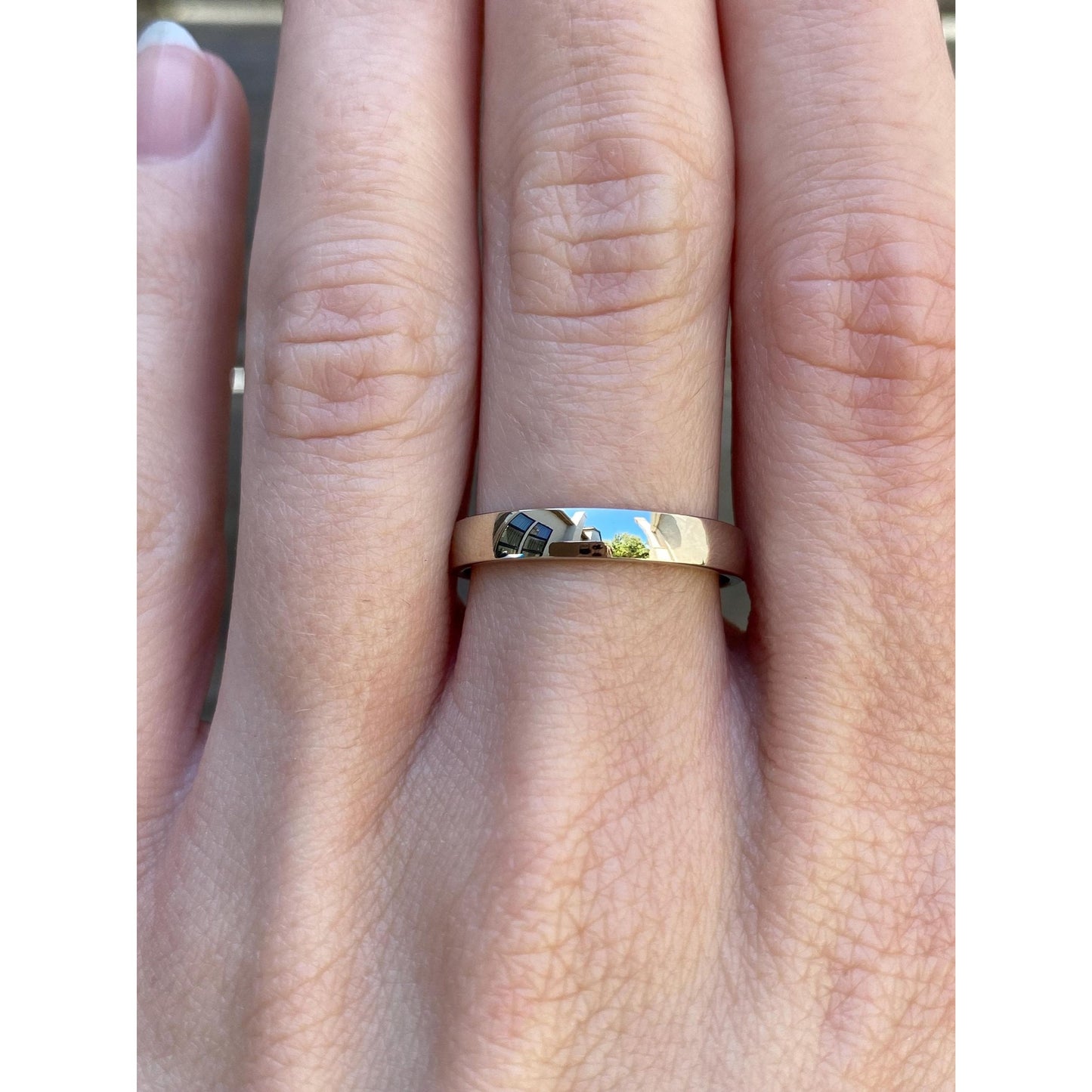 Vintage Solid 14k White Gold Ring Band - Size 7.75