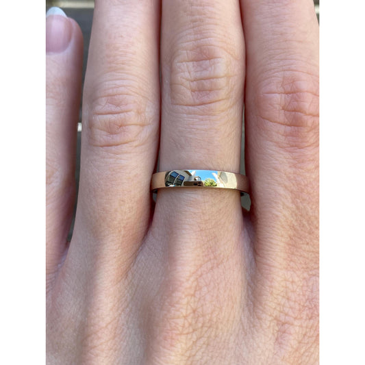 Vintage Solid 14k White Gold Ring Band - Size 7.75