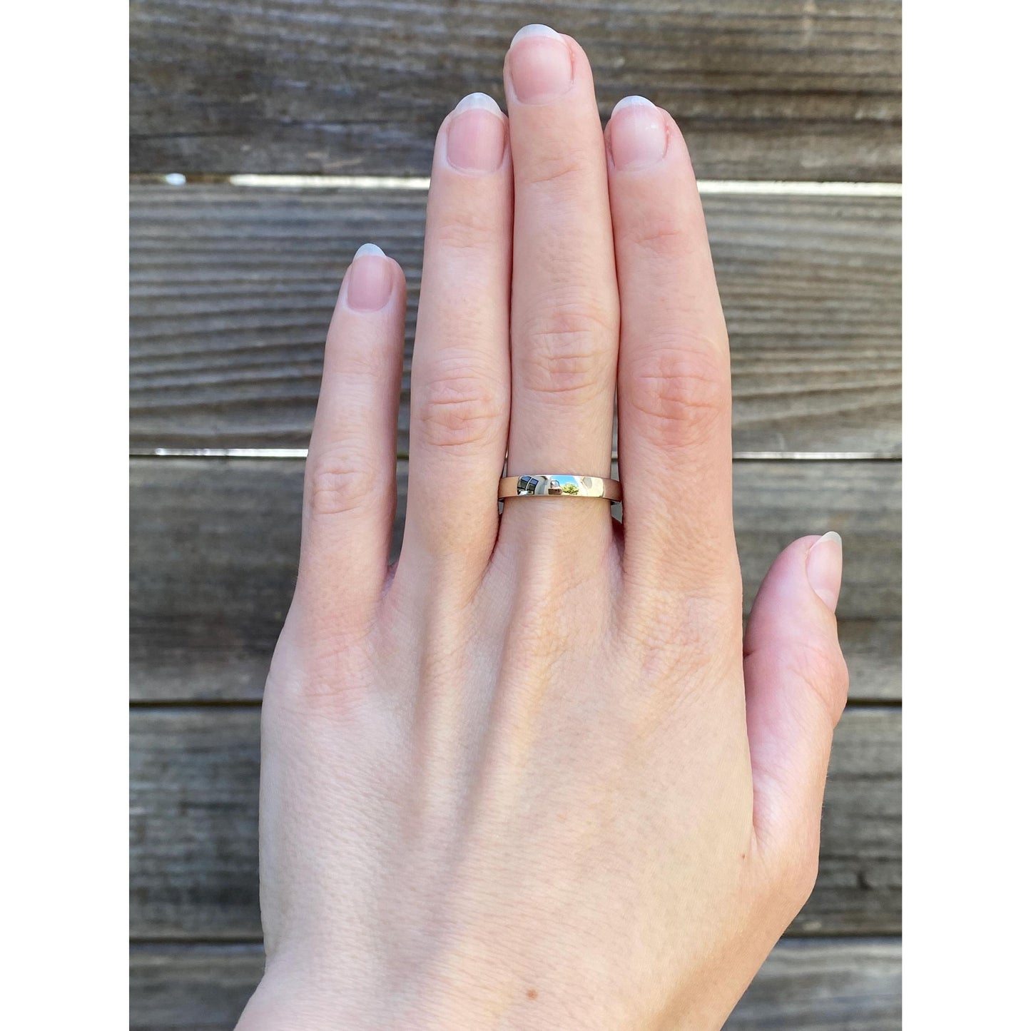 Vintage Solid 14k White Gold Ring Band - Size 7.75