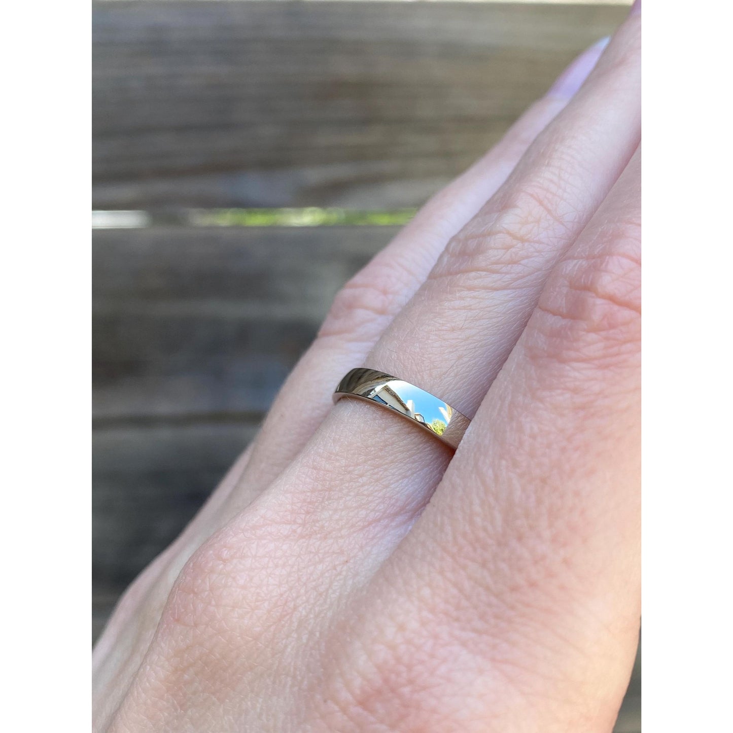 Vintage Solid 14k White Gold Ring Band - Size 7.75