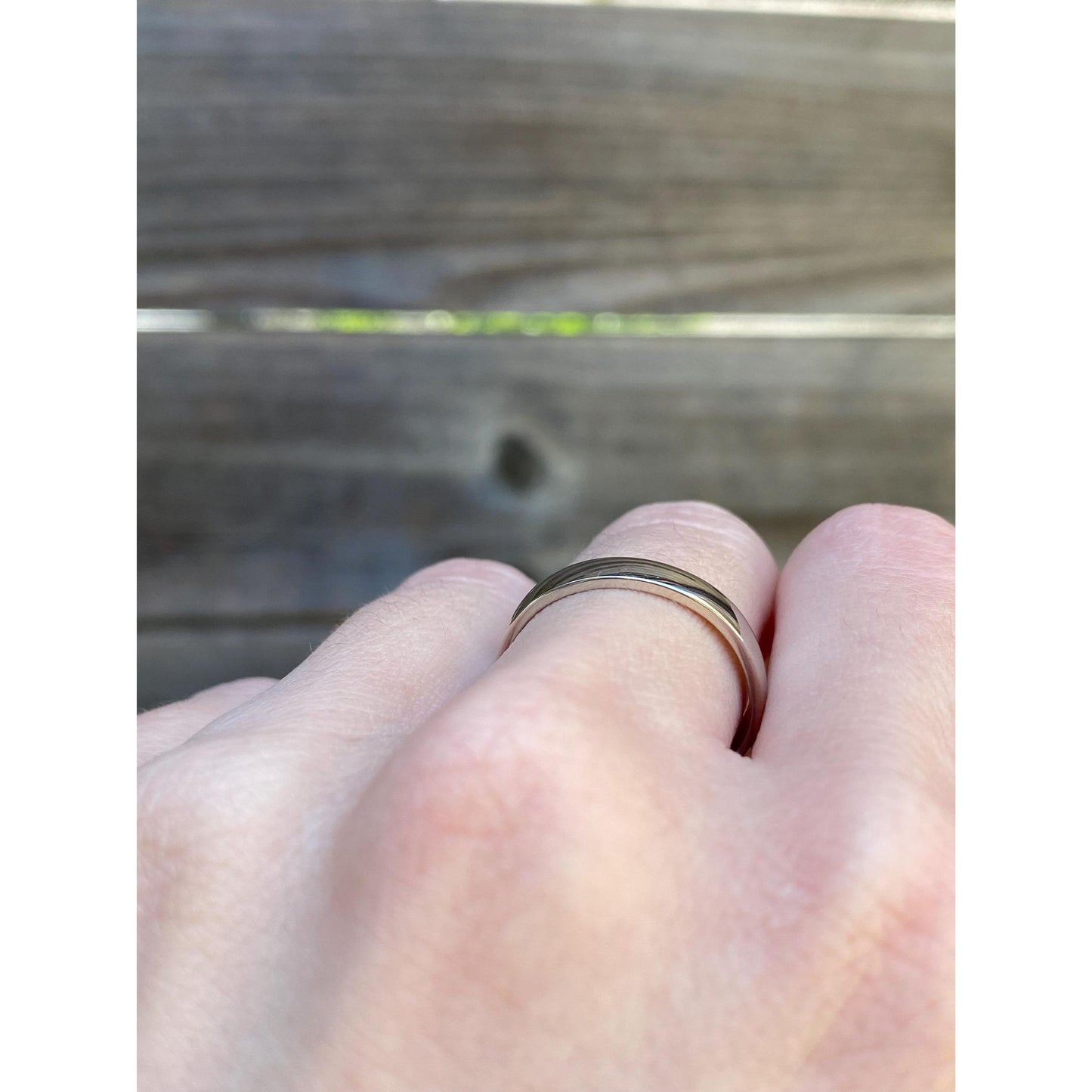 Vintage Solid 14k White Gold Ring Band - Size 7.75