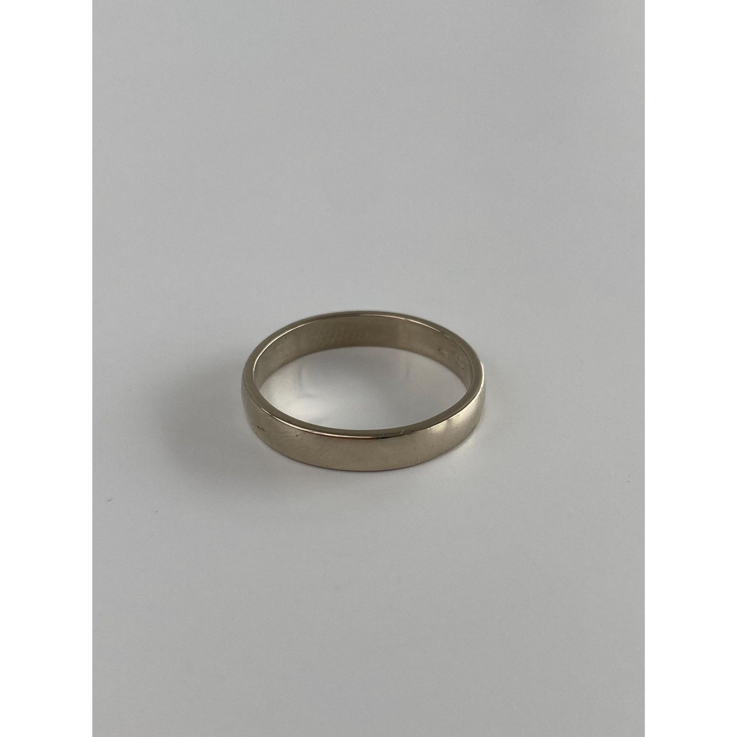 Vintage Solid 14k White Gold Ring Band - Size 7.75