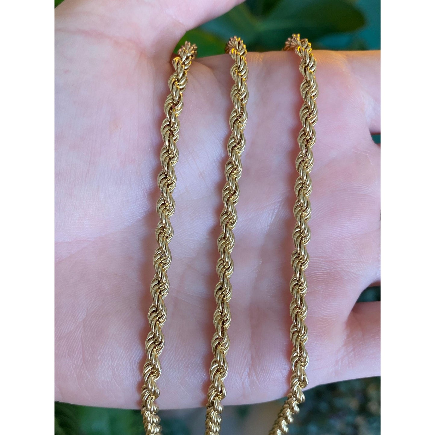 Vintage 14k Yellow Gold Rope Chain Necklace - 24 inches