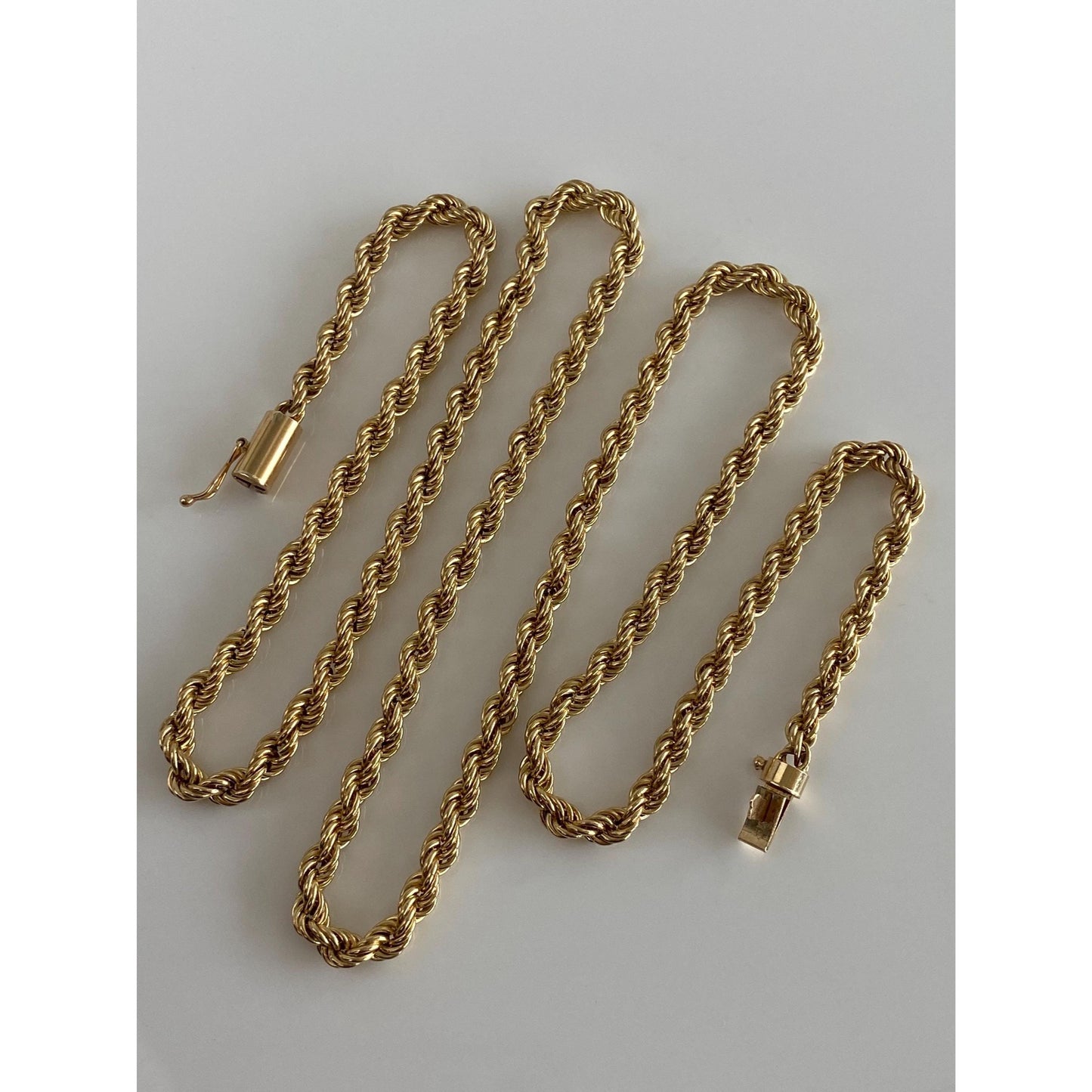 Vintage 14k Yellow Gold Rope Chain Necklace - 24 inches