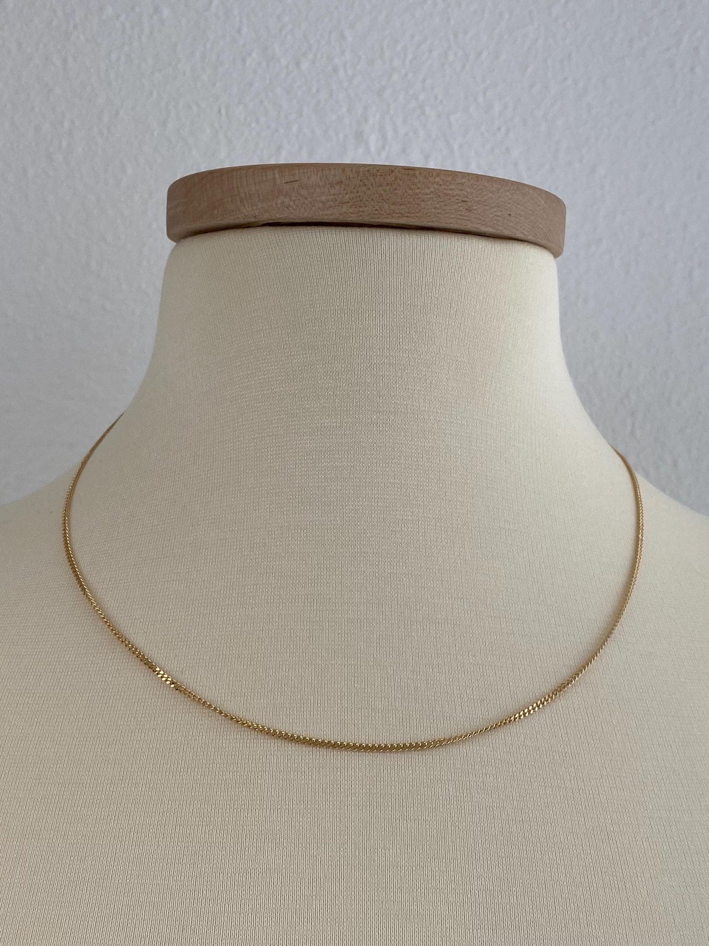 Vintage Solid 14k Yellow Gold Curb Chain Necklace - 20 inches