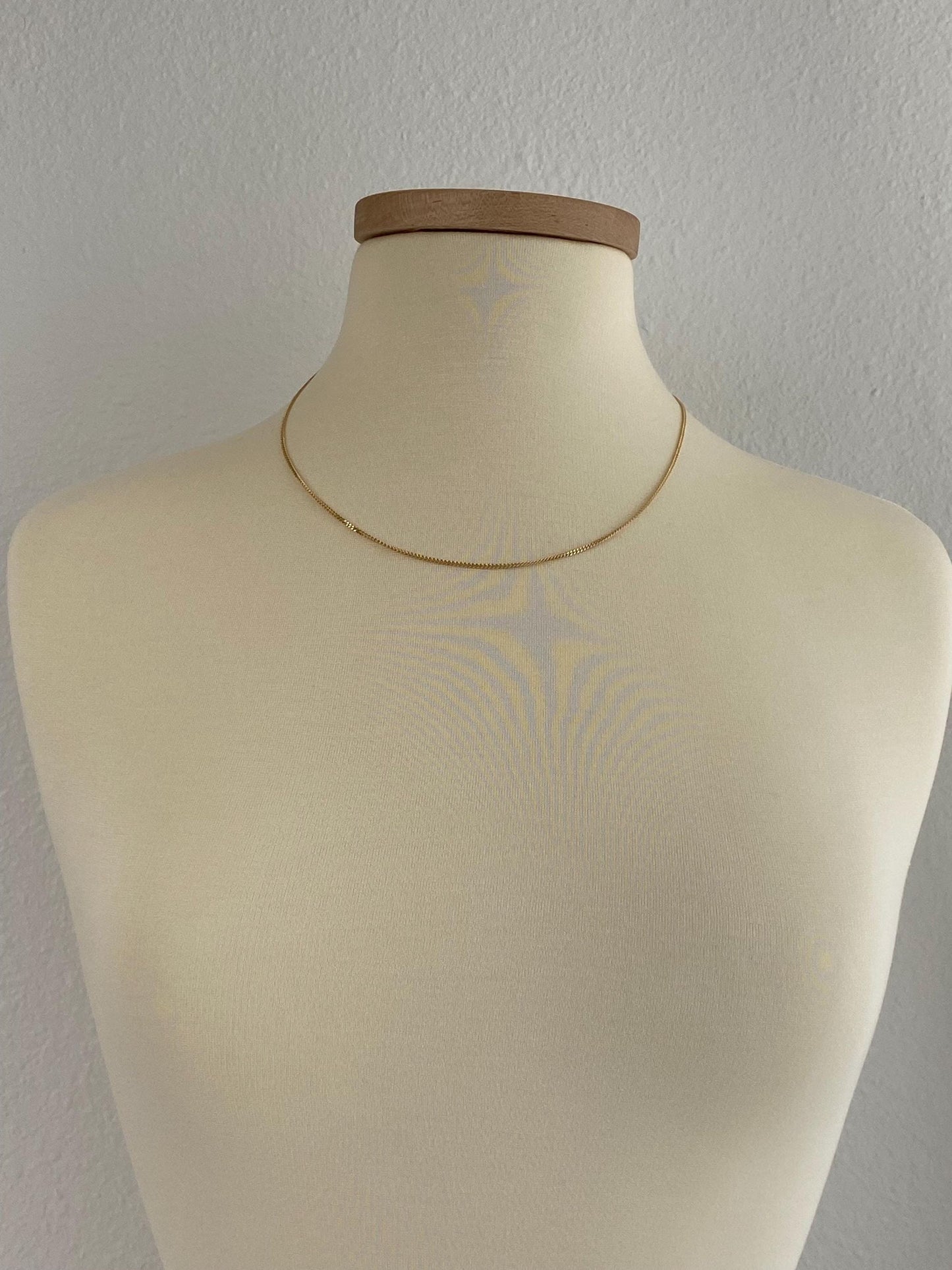 Vintage Solid 14k Yellow Gold Curb Chain Necklace - 20 inches