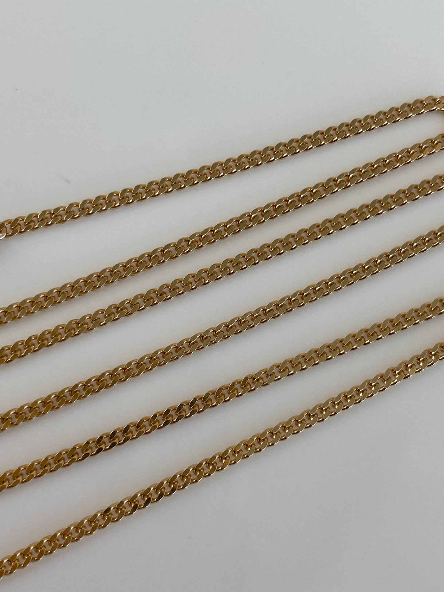Vintage Solid 14k Yellow Gold Curb Chain Necklace - 20 inches