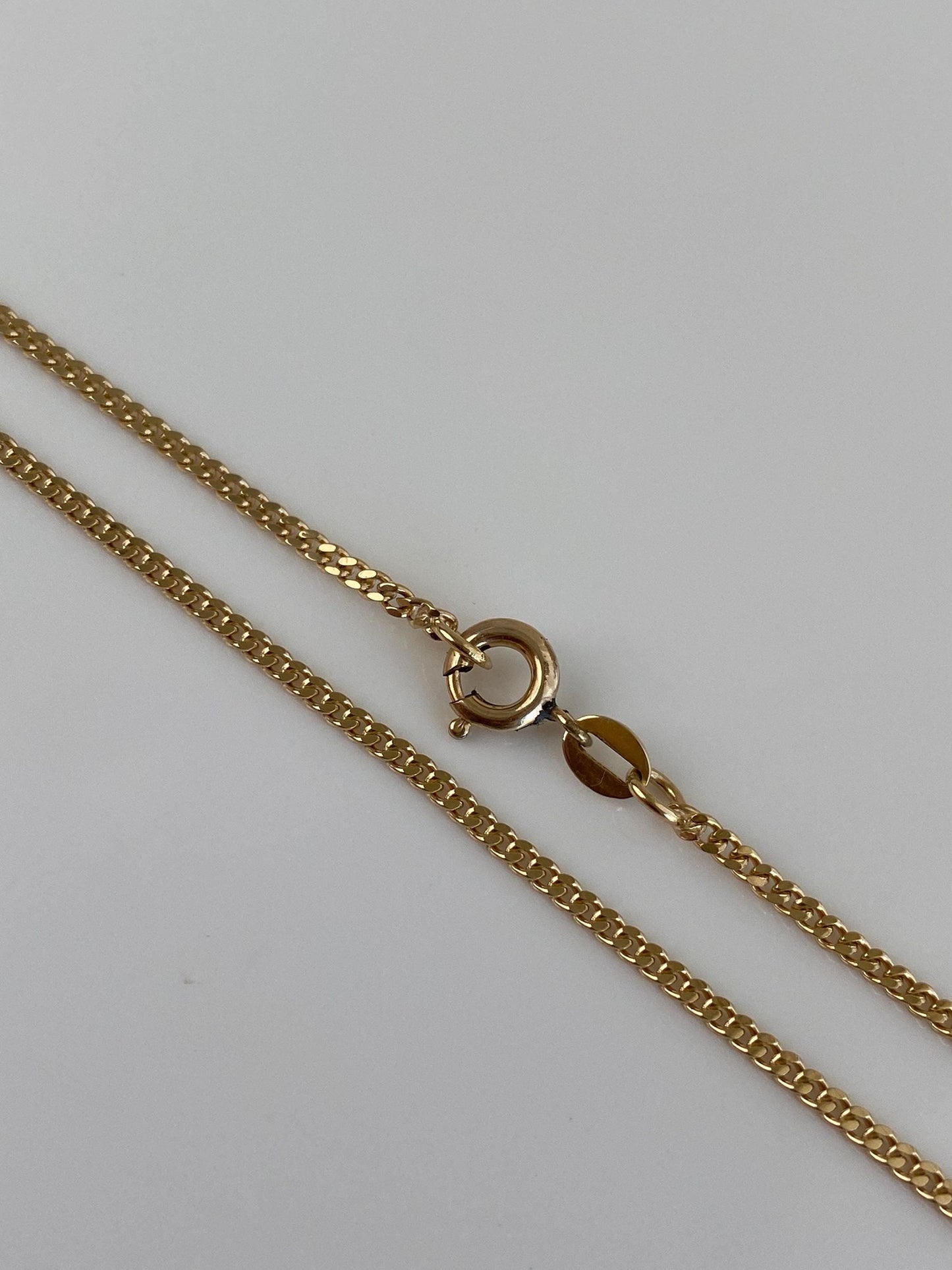 Vintage Solid 14k Yellow Gold Curb Chain Necklace - 20 inches