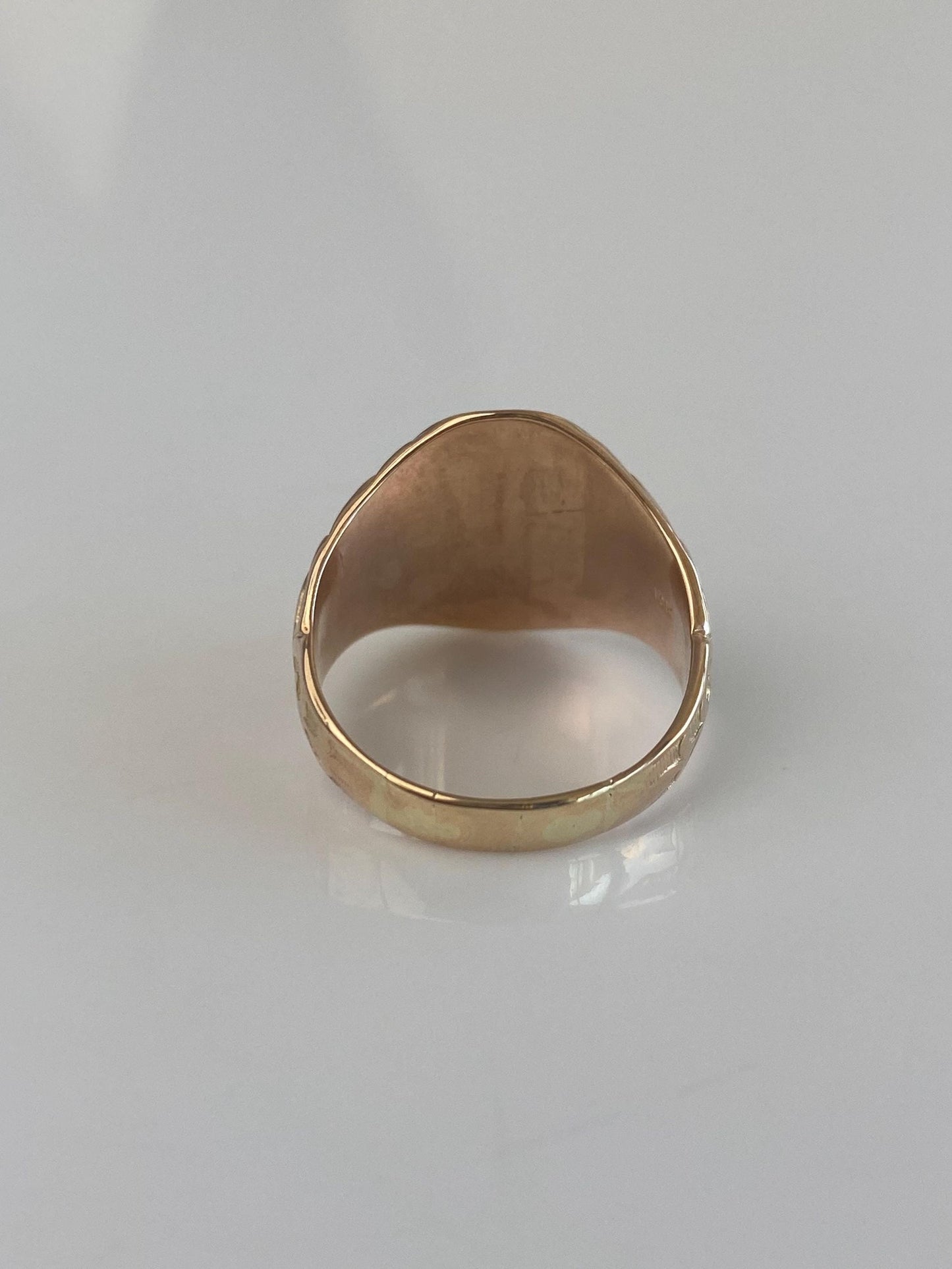 Vintage Solid 10k Rosey Gold Monogram Signet Ring - Size 6.75