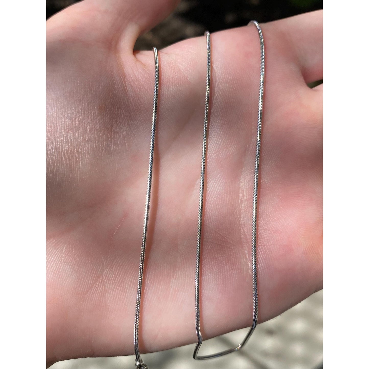 Vintage Solid 14k White Gold Snake Chain Necklace - 18 inches