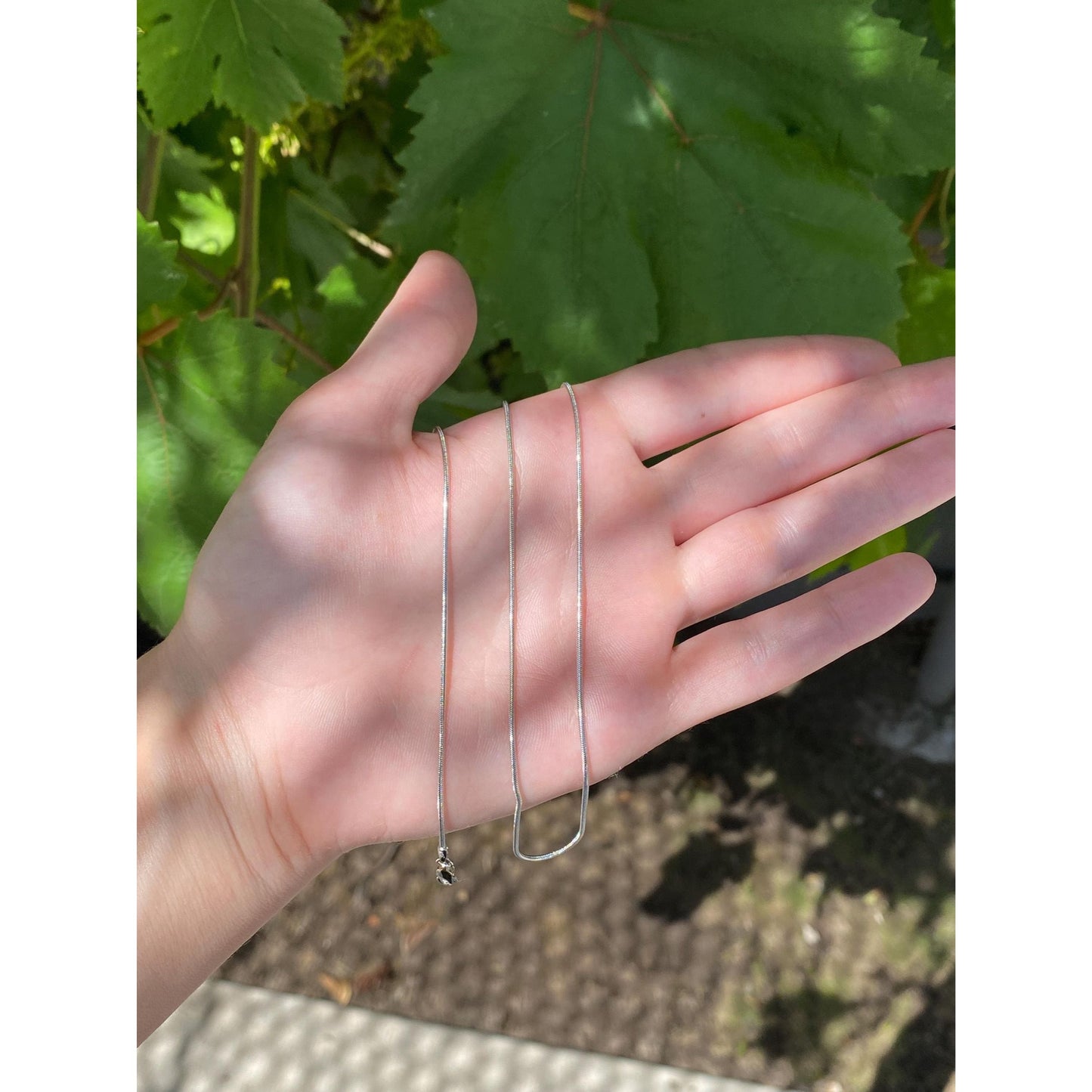 Vintage Solid 14k White Gold Snake Chain Necklace - 18 inches