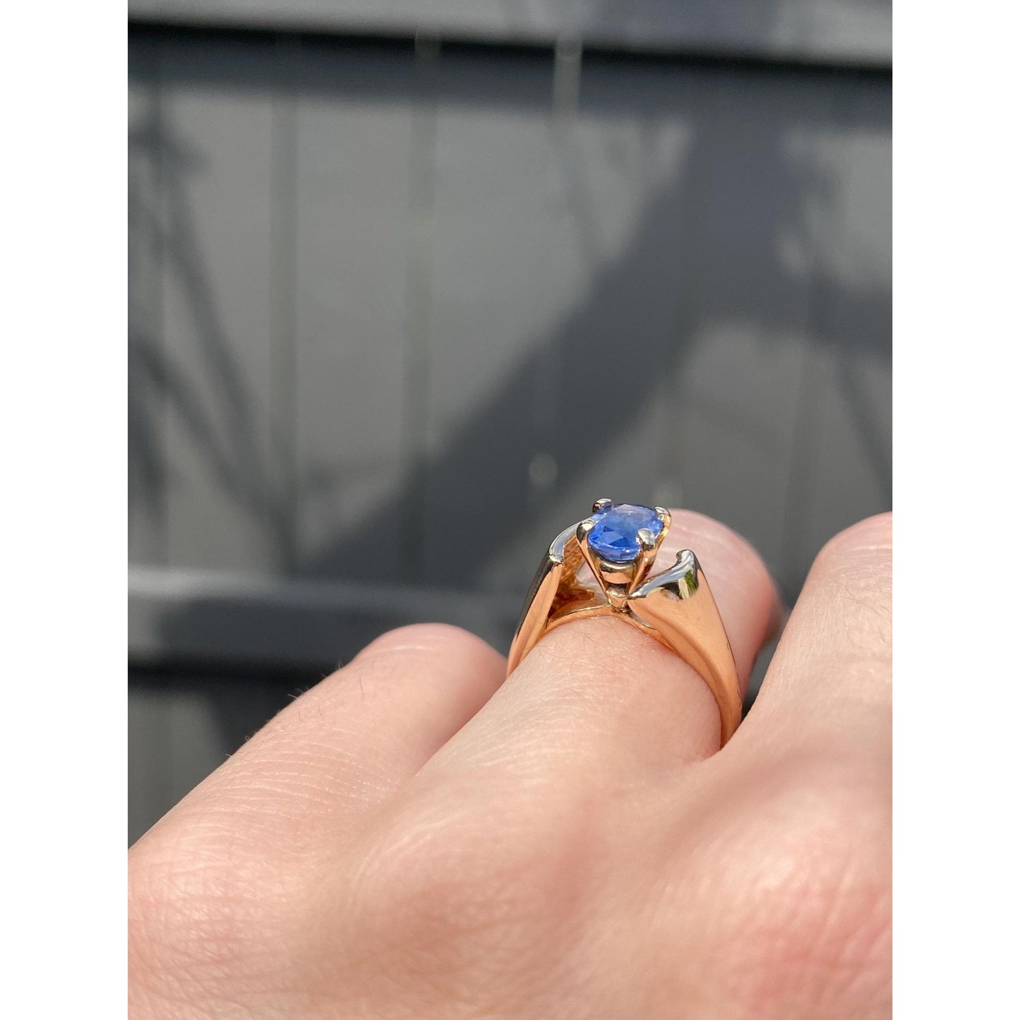 Solid 14k Yellow Gold Light Blue Sapphire Ring - Size 4.5