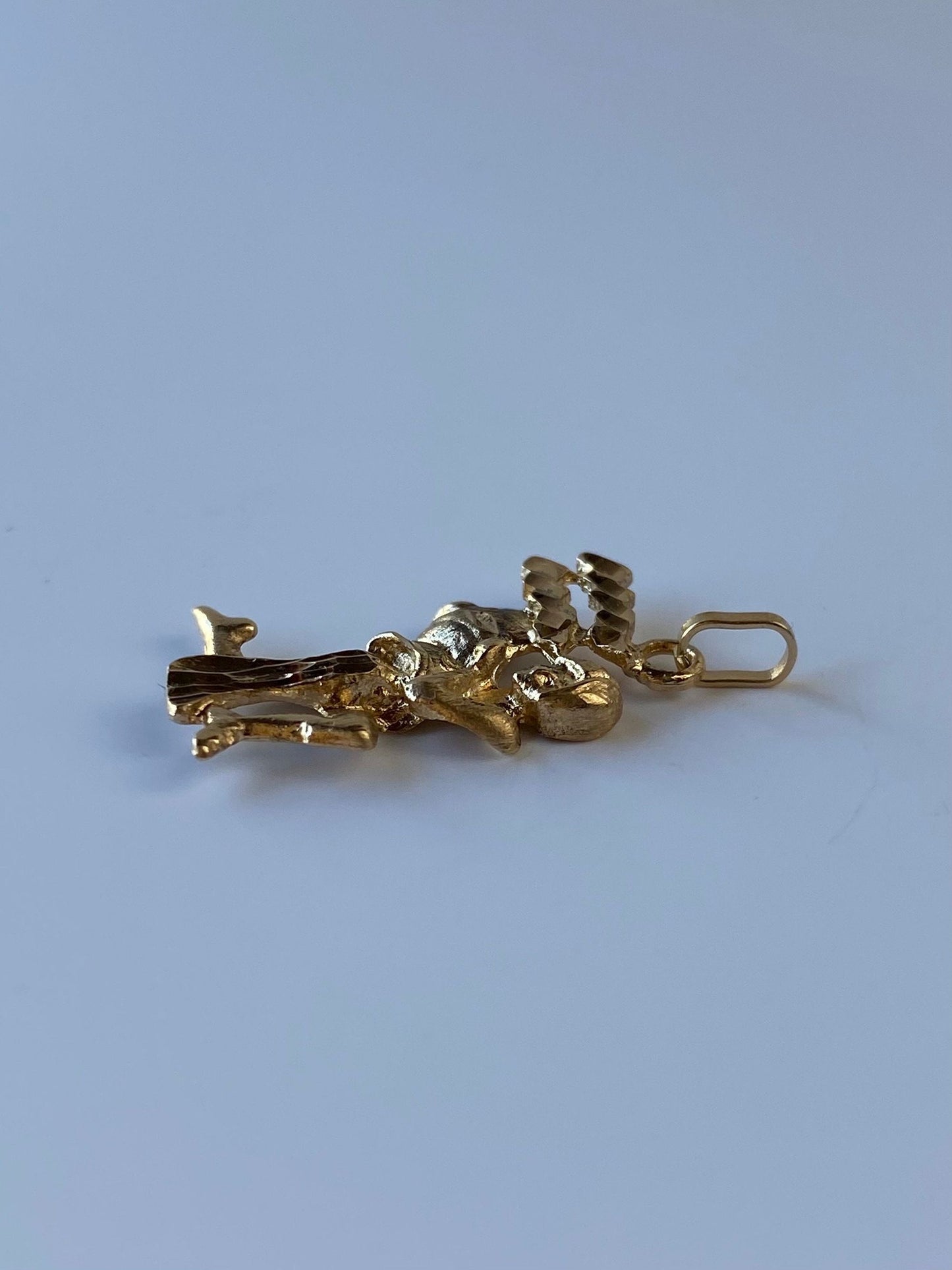Vintage Solid 14k Yellow Gold Zodiac Astrology Aquarius Charm