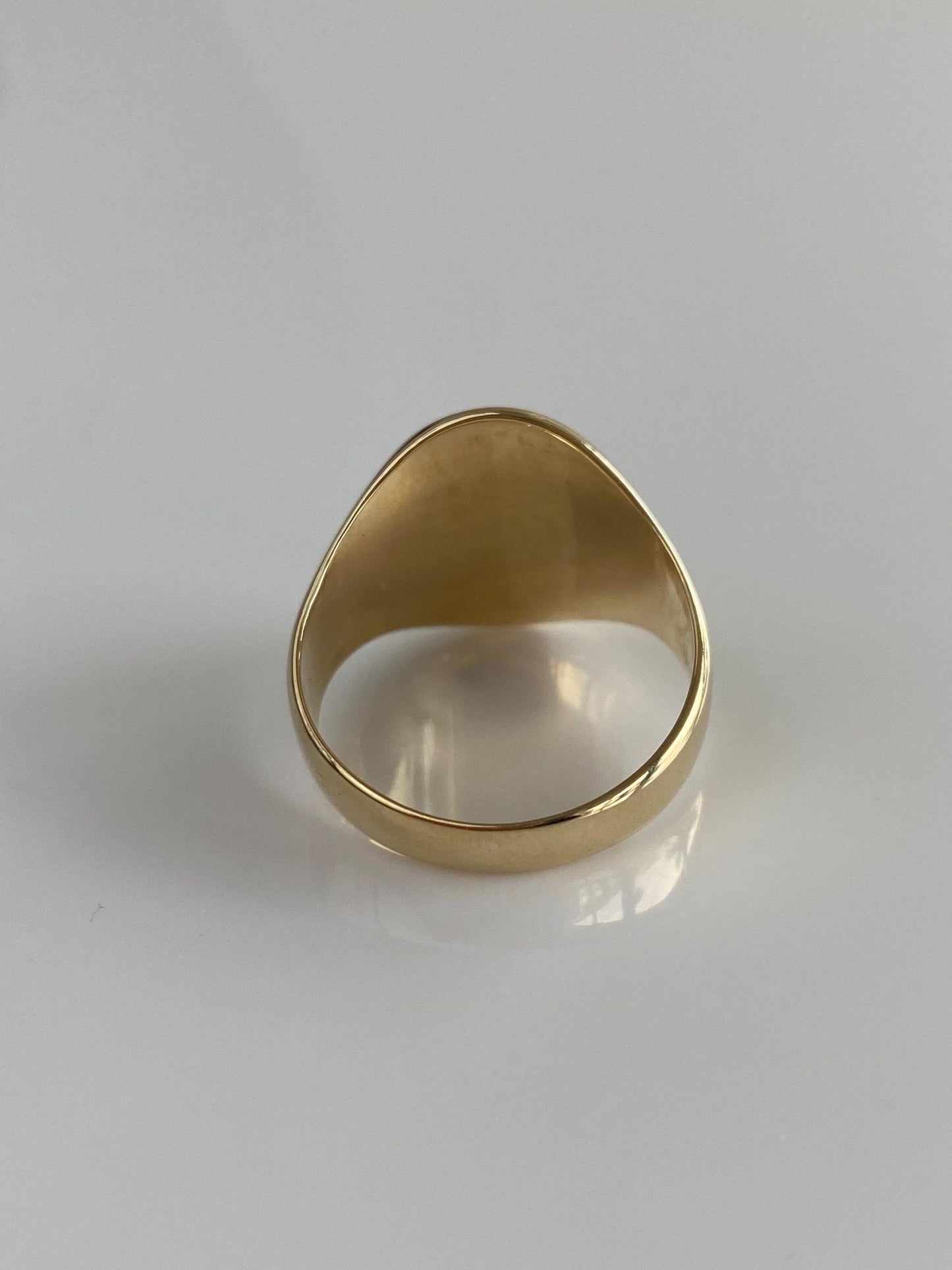 Vintage Solid 14k Yellow Gold Monogram Signet Ring - Size 9.75