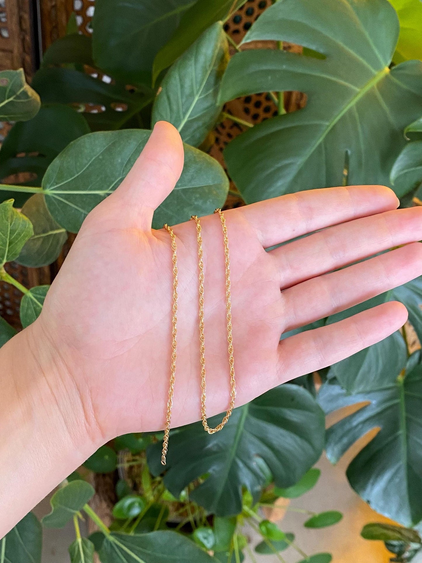 Vintage Solid 14k Yellow Gold Chain Necklace - 18.5 inches