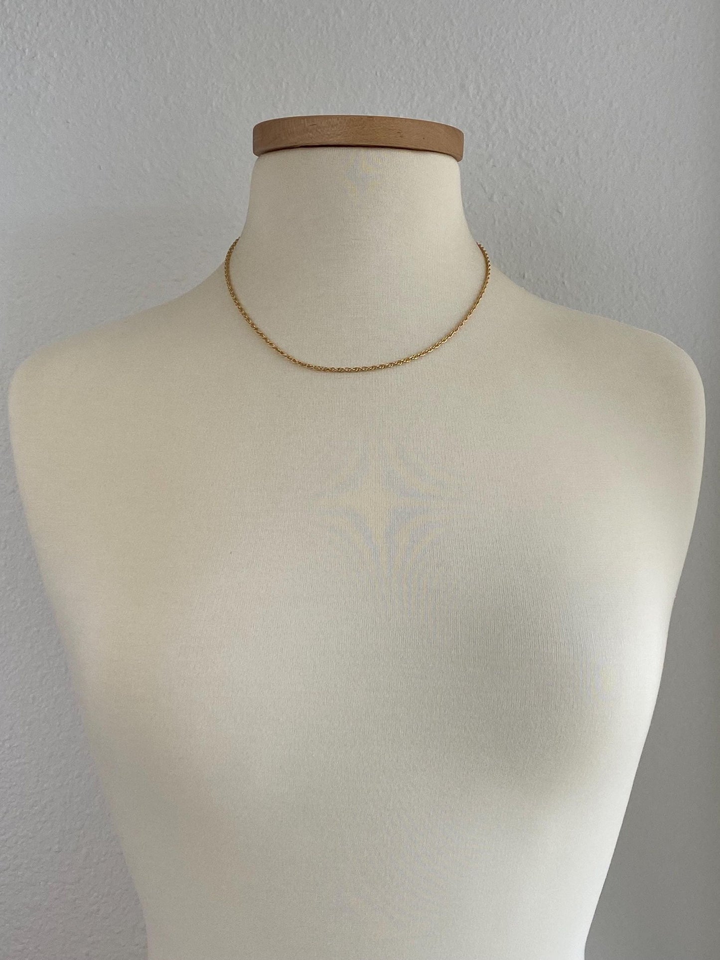 Vintage Solid 14k Yellow Gold Chain Necklace - 18.5 inches