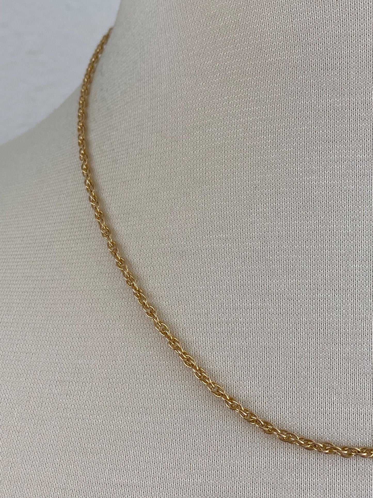 Vintage Solid 14k Yellow Gold Chain Necklace - 18.5 inches