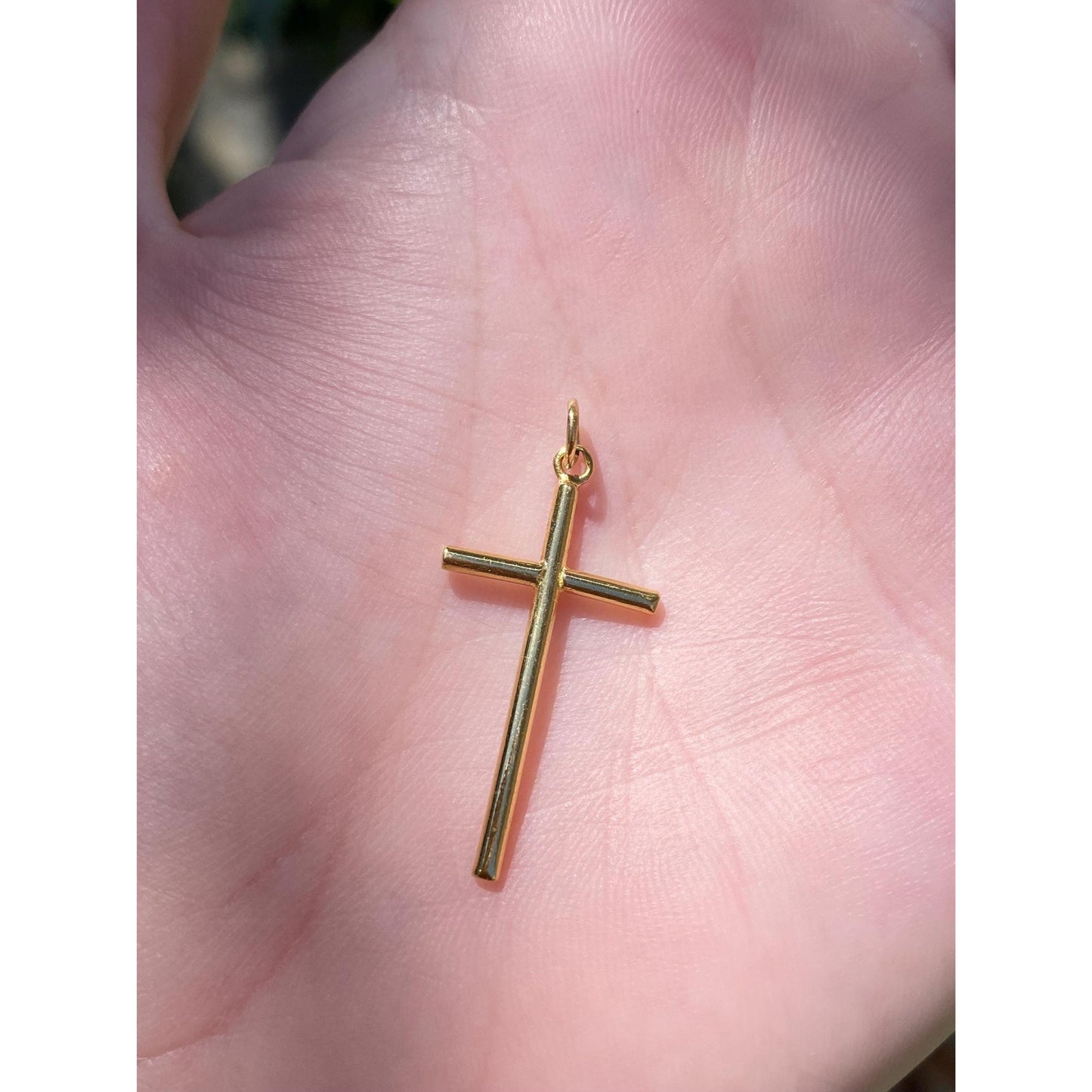 Vintage Solid 23k Yellow Gold Cross Charm