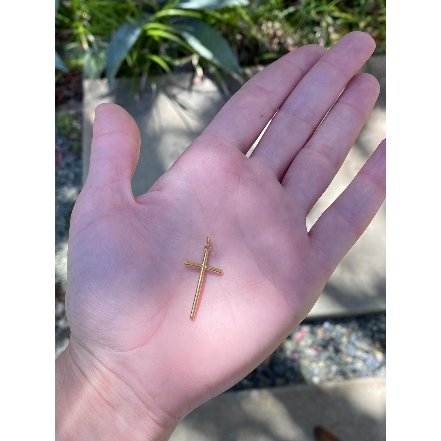 Vintage Solid 23k Yellow Gold Cross Charm