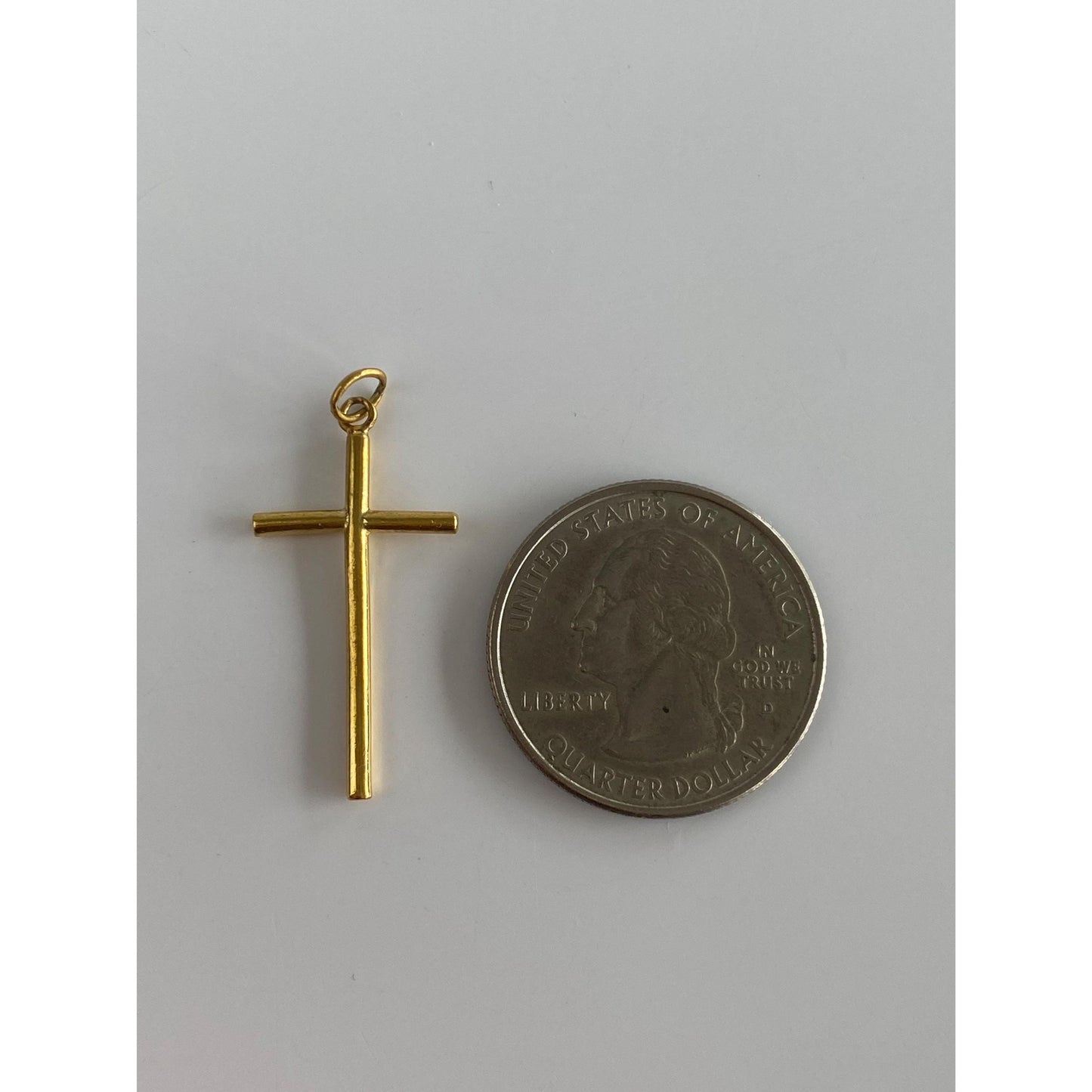 Vintage Solid 23k Yellow Gold Cross Charm