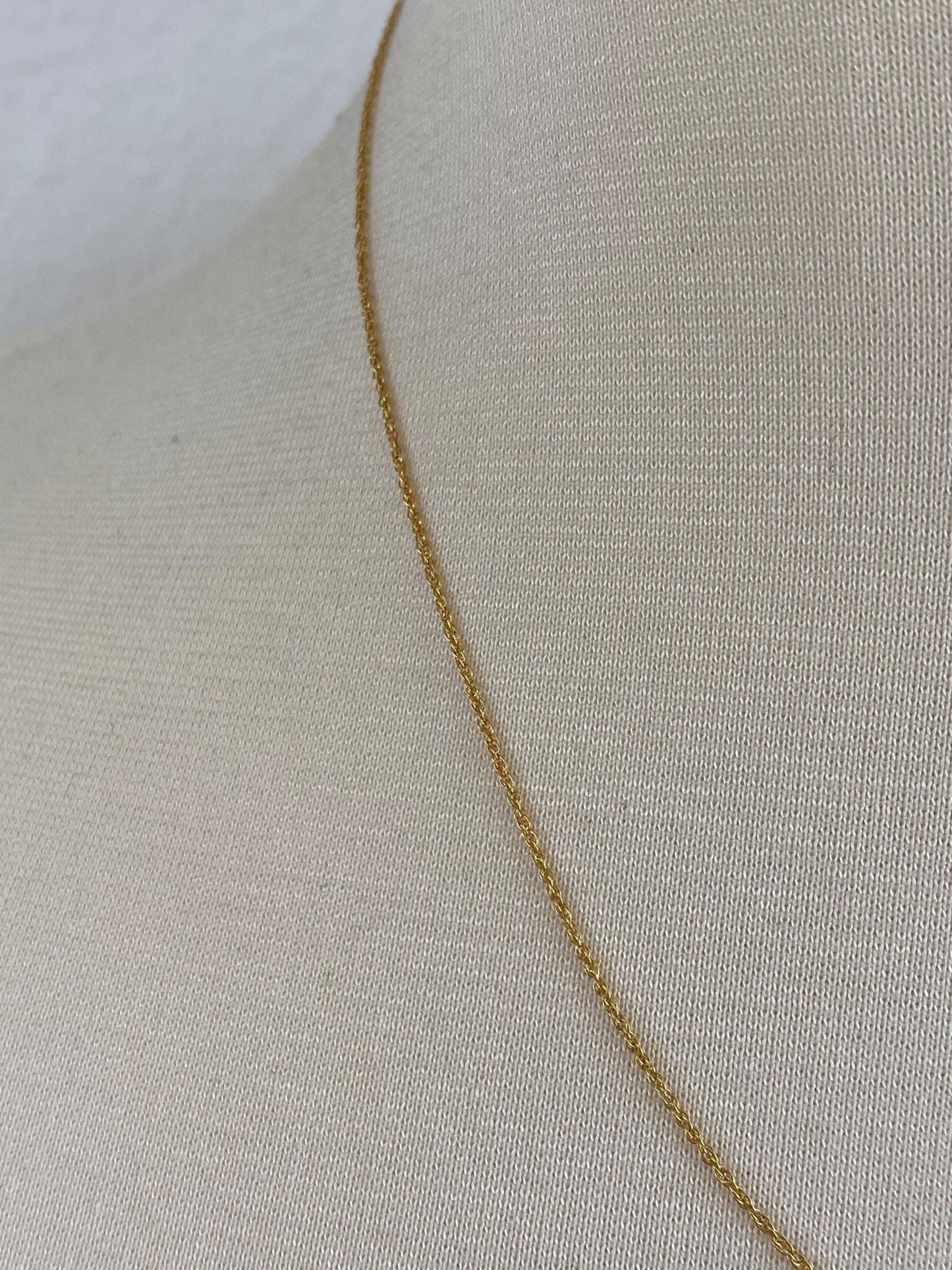 Vintage Solid 14k Yellow Gold Dainty Chain Necklace - 18 inches