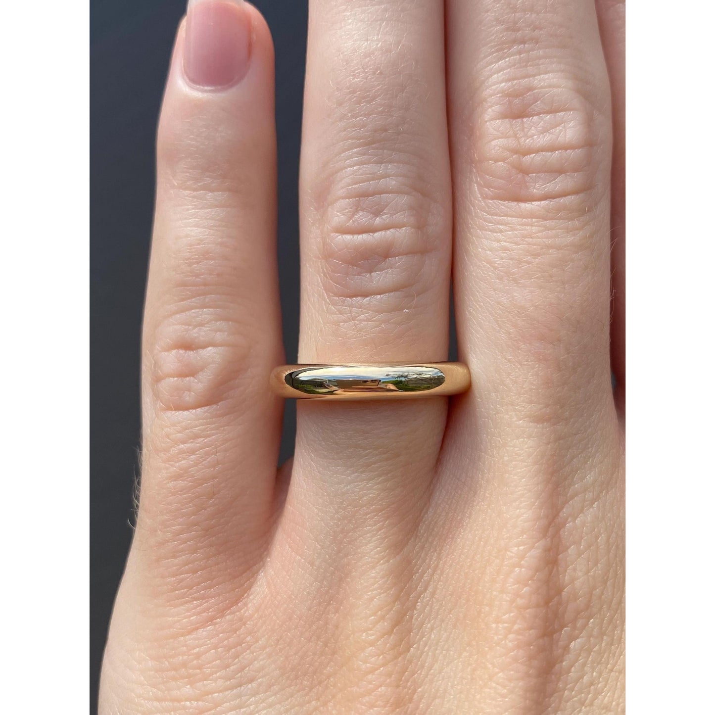 Vintage Solid 14k Yellow Gold Chunky Stacker Ring - Size 6