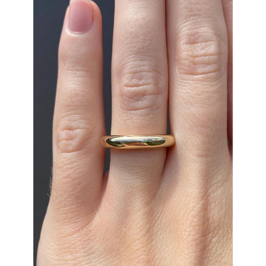 Vintage Solid 14k Yellow Gold Chunky Stacker Ring - Size 6
