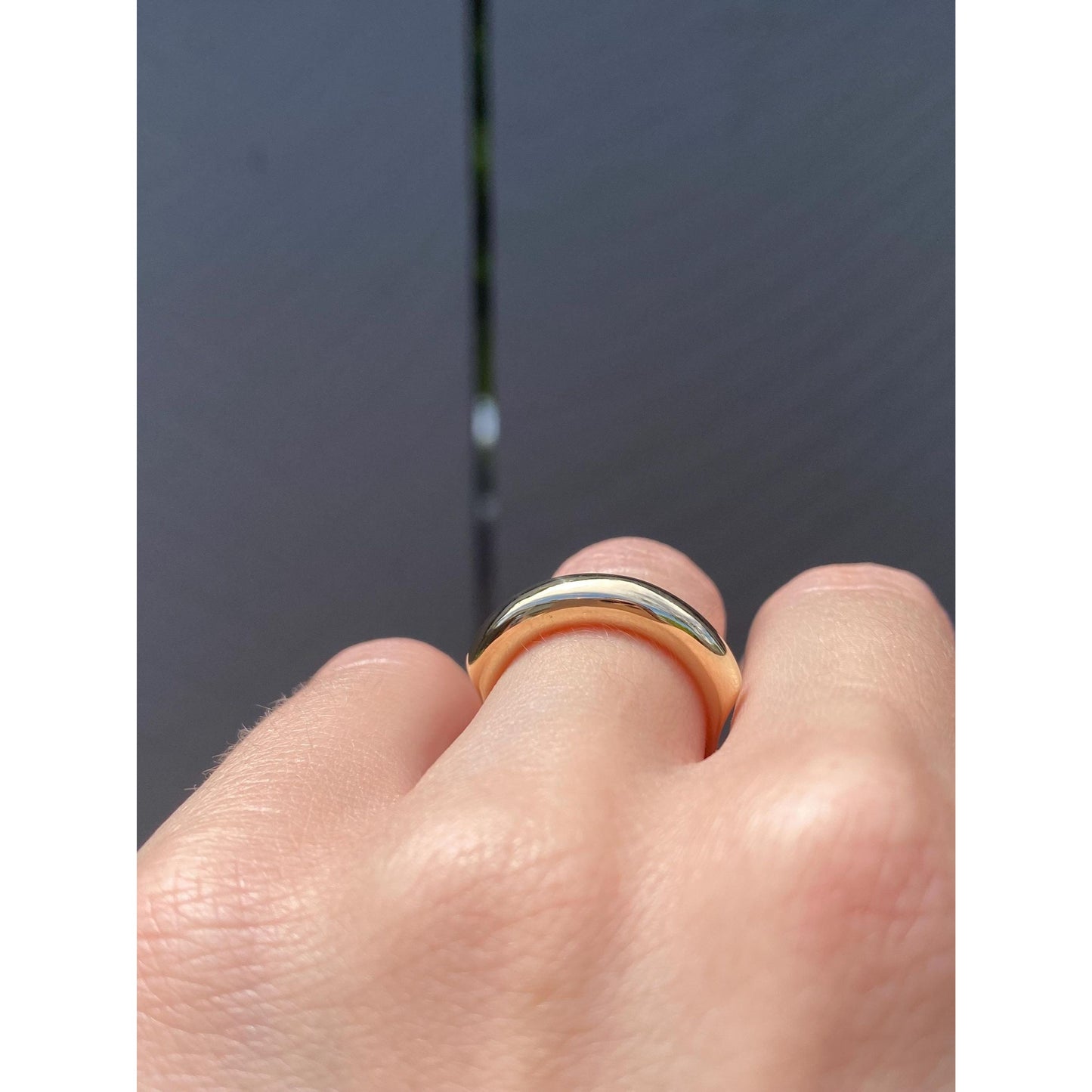 Vintage Solid 14k Yellow Gold Chunky Stacker Ring - Size 6