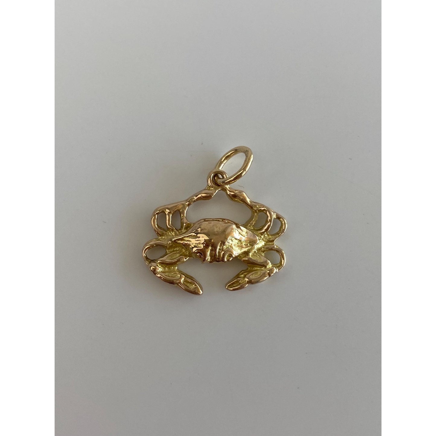Vintage Solid 14k Yellow Gold Crab Charm