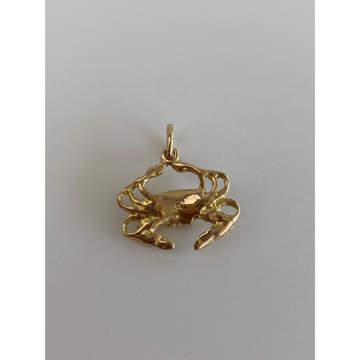 Vintage Solid 14k Yellow Gold Crab Charm