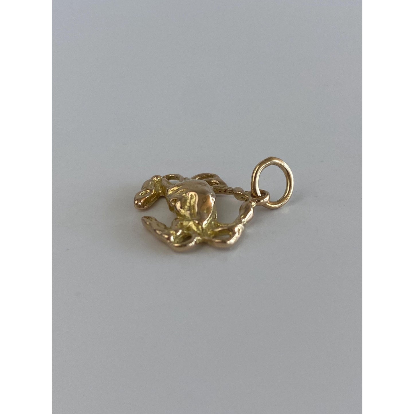 Vintage Solid 14k Yellow Gold Crab Charm