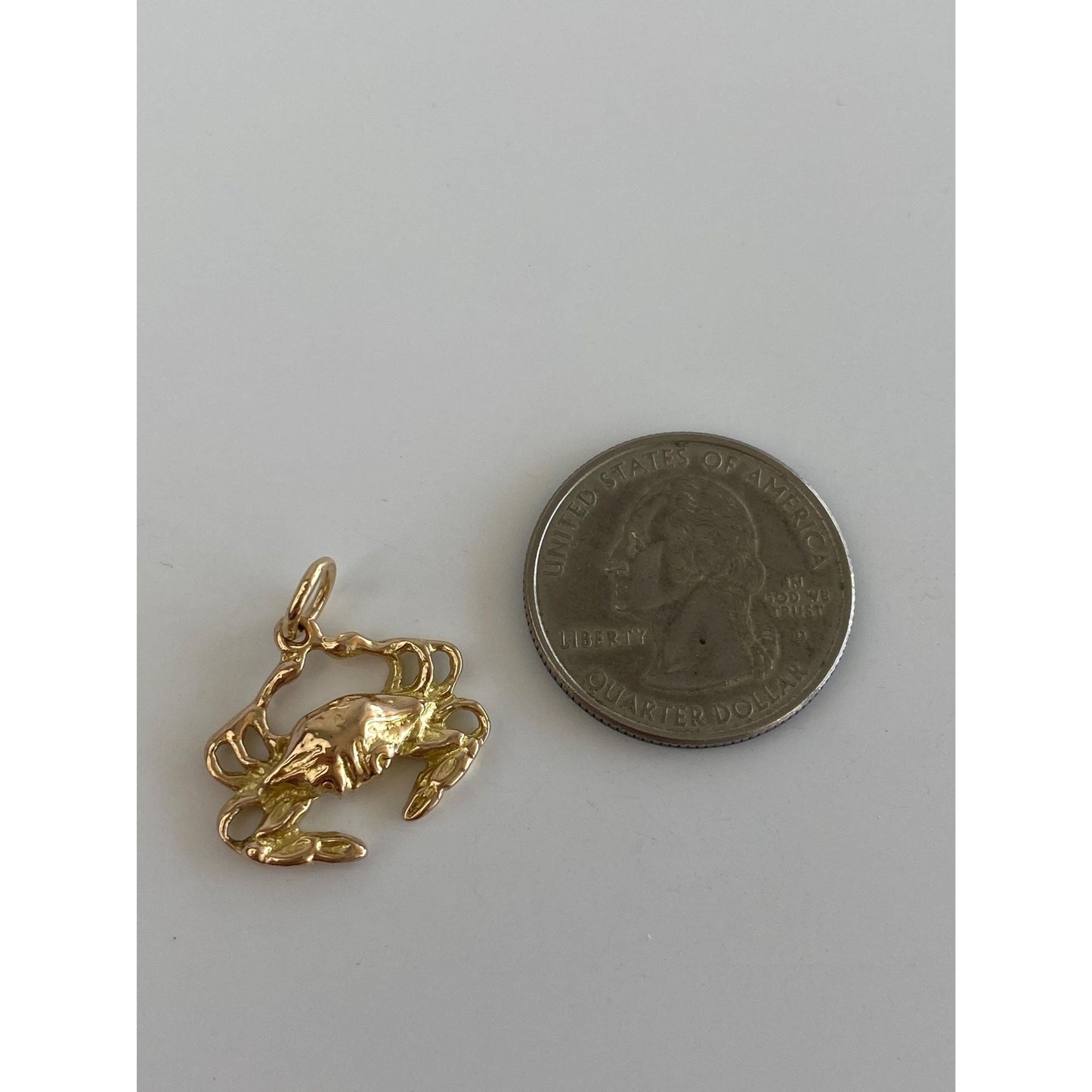 Vintage Solid 14k Yellow Gold Crab Charm