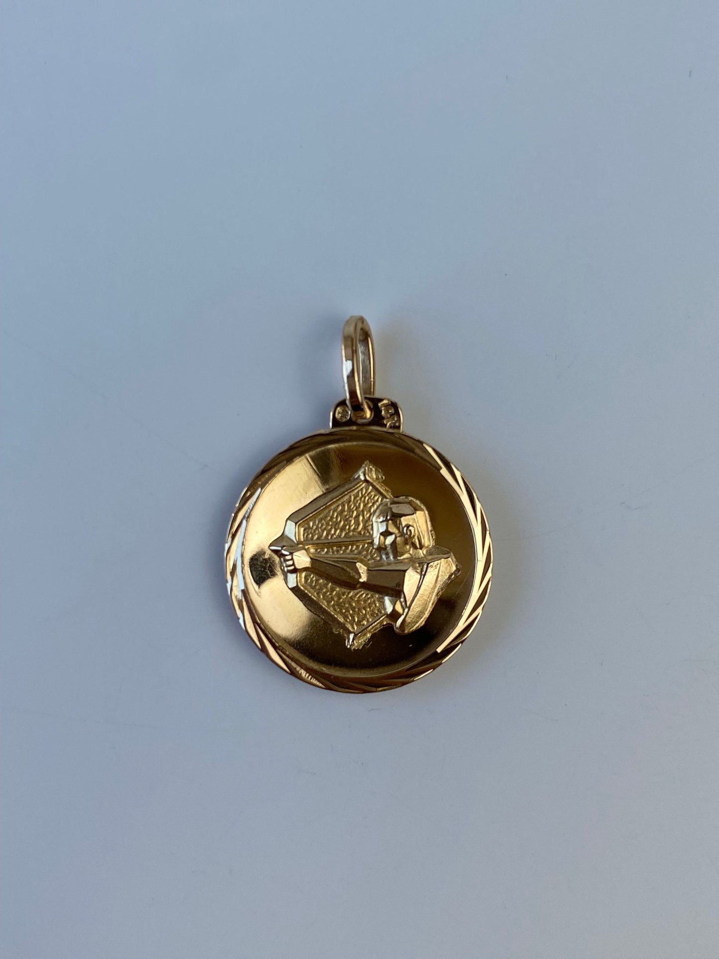 Vintage Solid 14k Yellow Gold Large Sagittarius Zodiac Charm