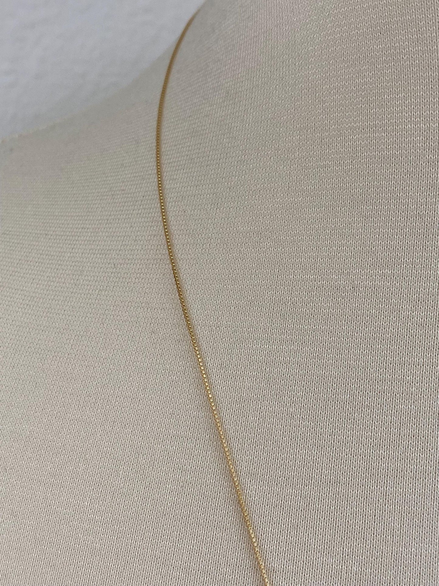 Vintage Solid 14k Yellow Gold Long Dainty Box Chain Necklace - 24 inches