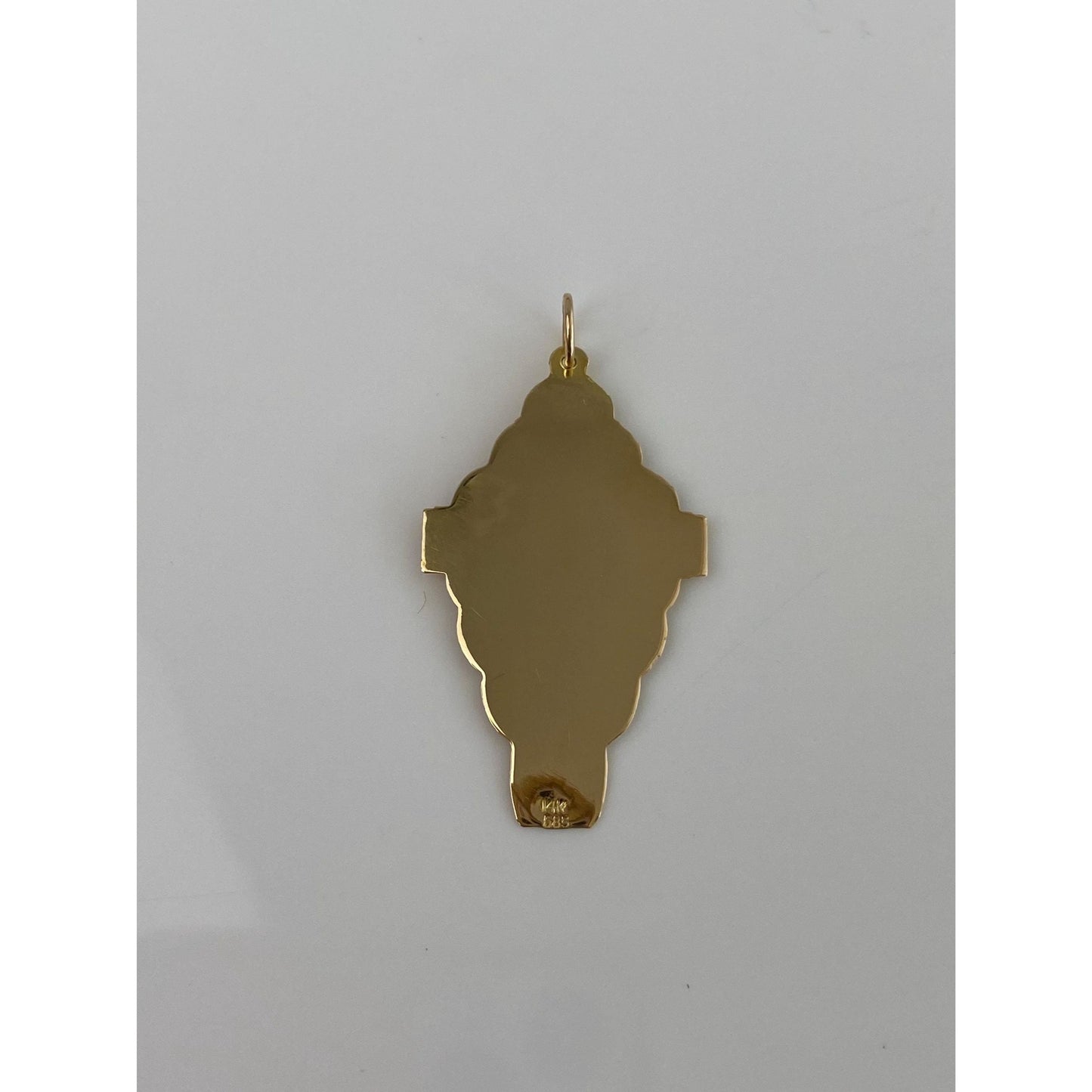 Vintage Solid 14k Yellow Gold Engraved Floral Cross Charm