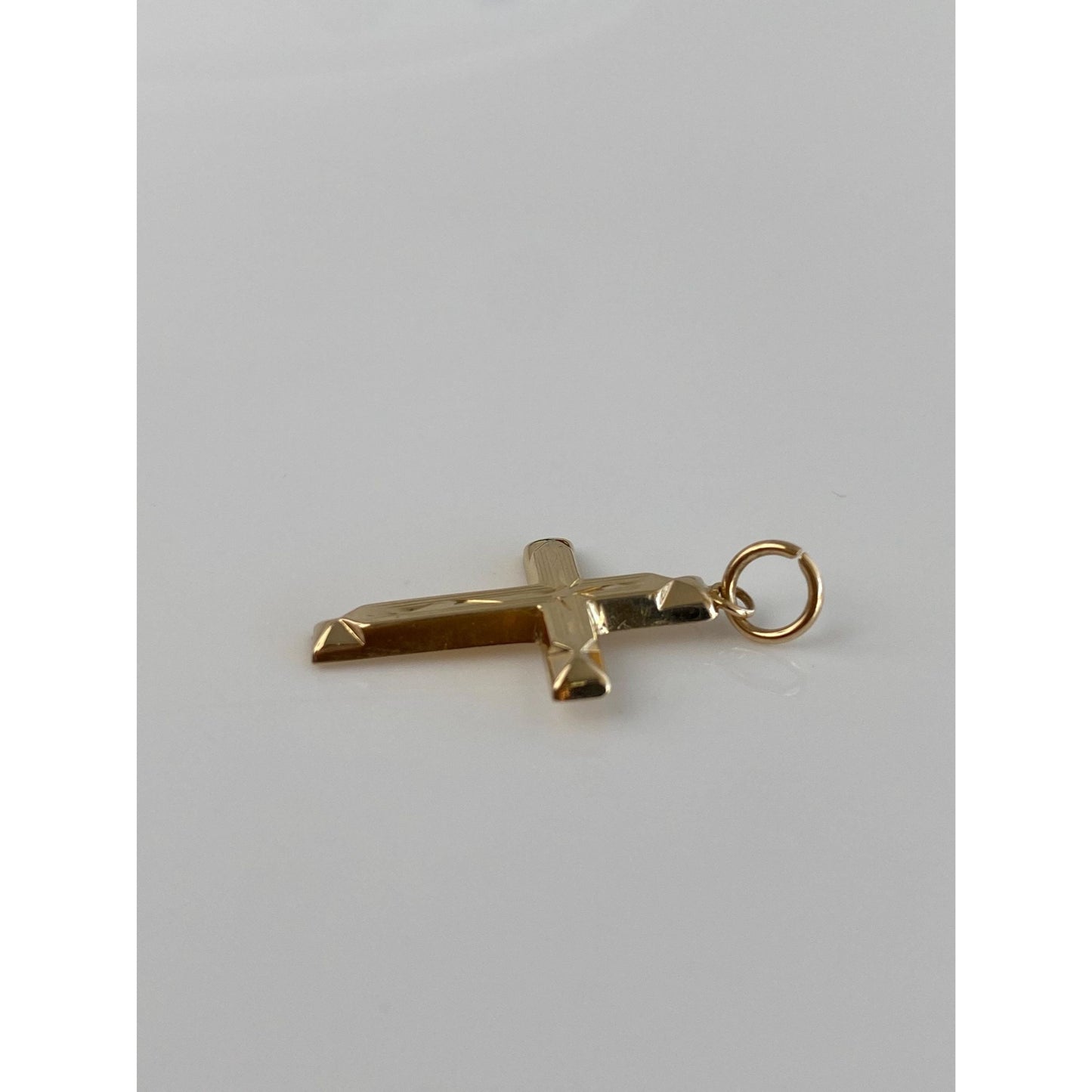 Vintage 14k Yellow Gold Engraved Cross Charm