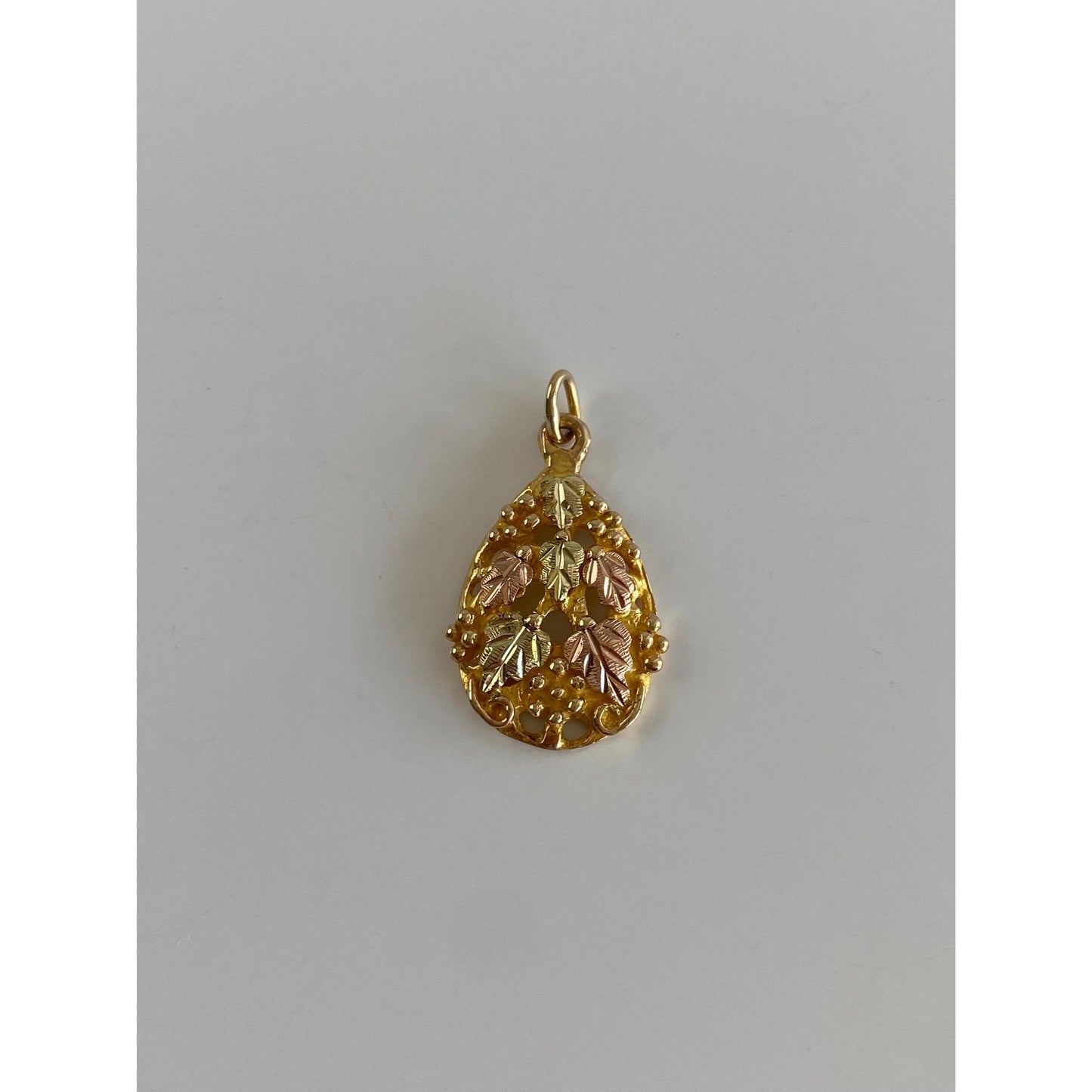 Vintage Solid 10k Black Hills Gold Grapevine Charm