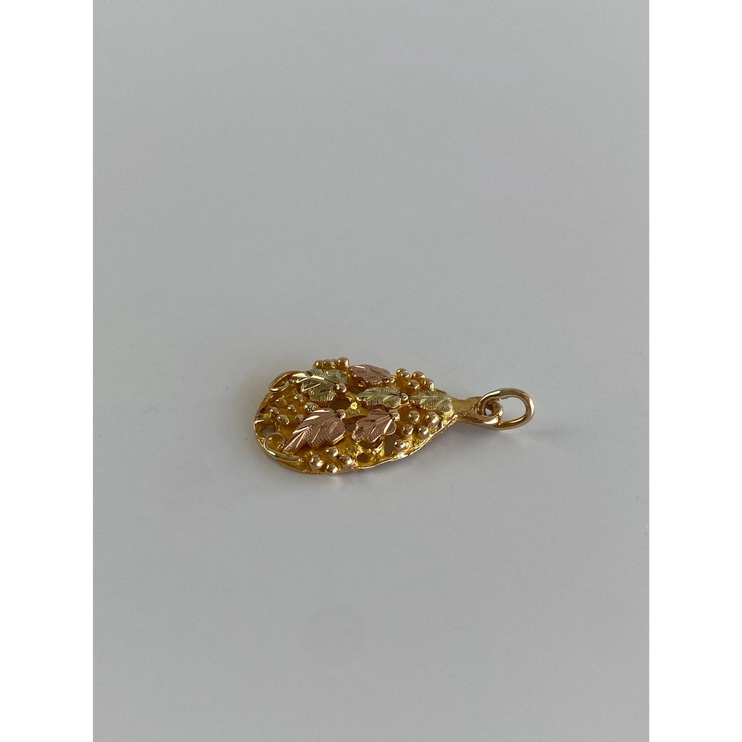 Vintage Solid 10k Black Hills Gold Grapevine Charm