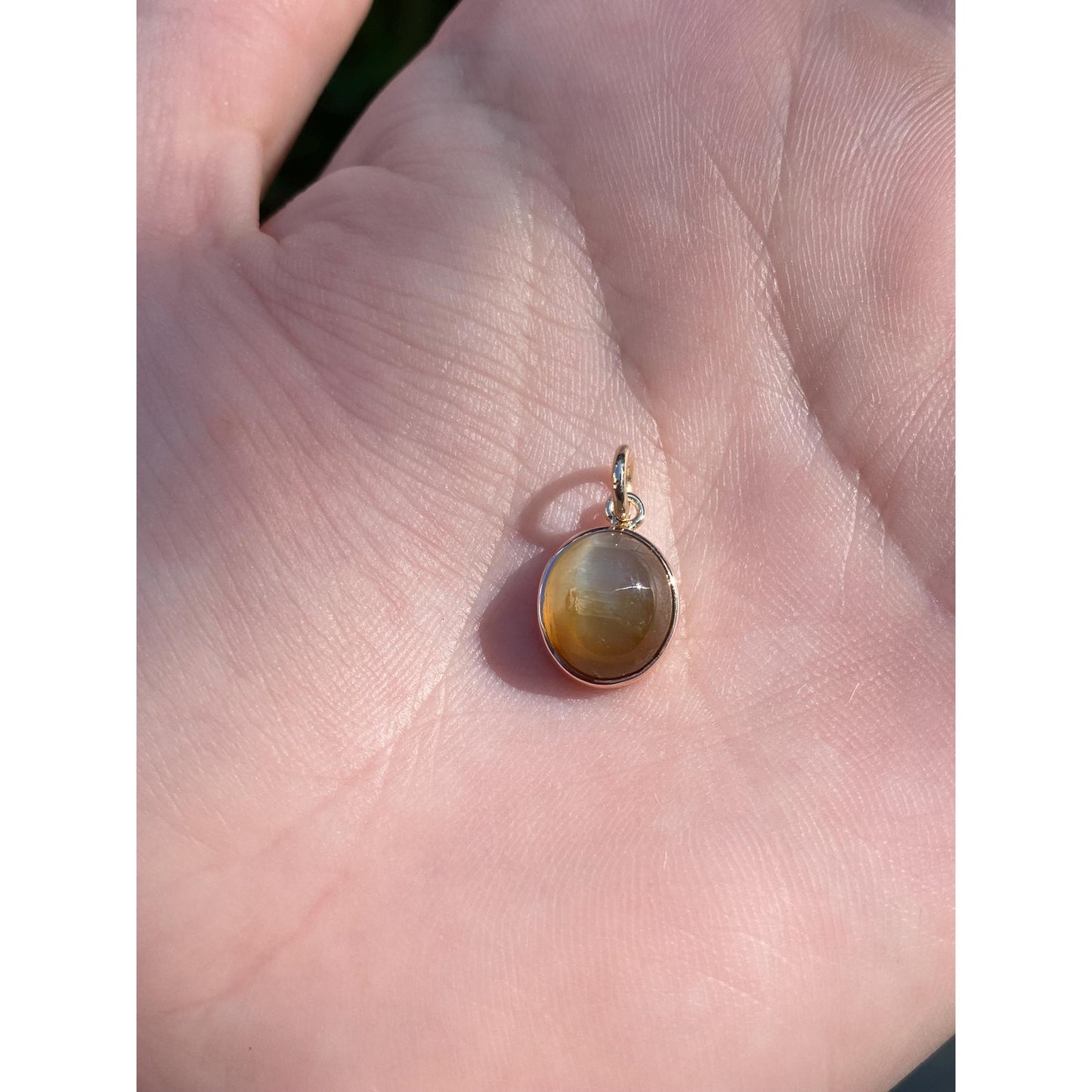 Vintage Solid 10k Yellow Gold Tigers Eye Stick Pin Conversion Charm