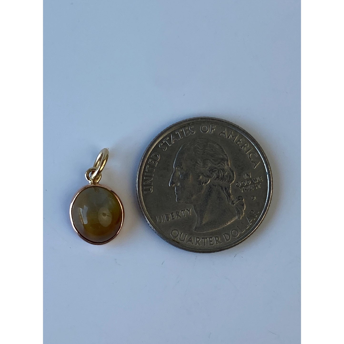 Vintage Solid 10k Yellow Gold Tigers Eye Stick Pin Conversion Charm