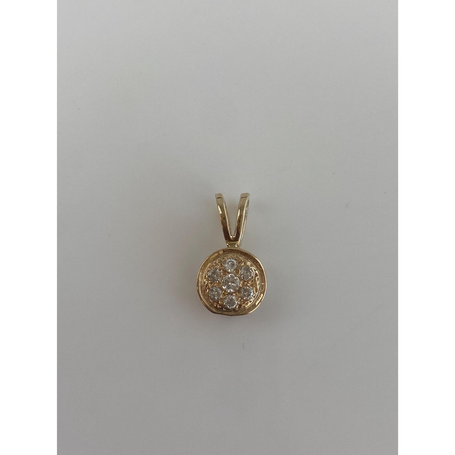 Vintage Solid 14k Yellow Gold Diamond Cluster Charm