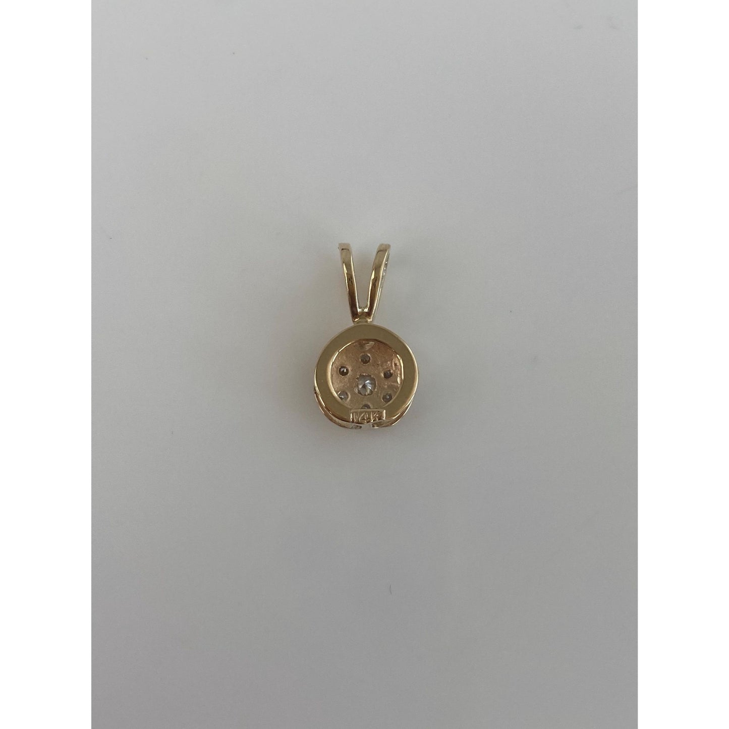 Vintage Solid 14k Yellow Gold Diamond Cluster Charm