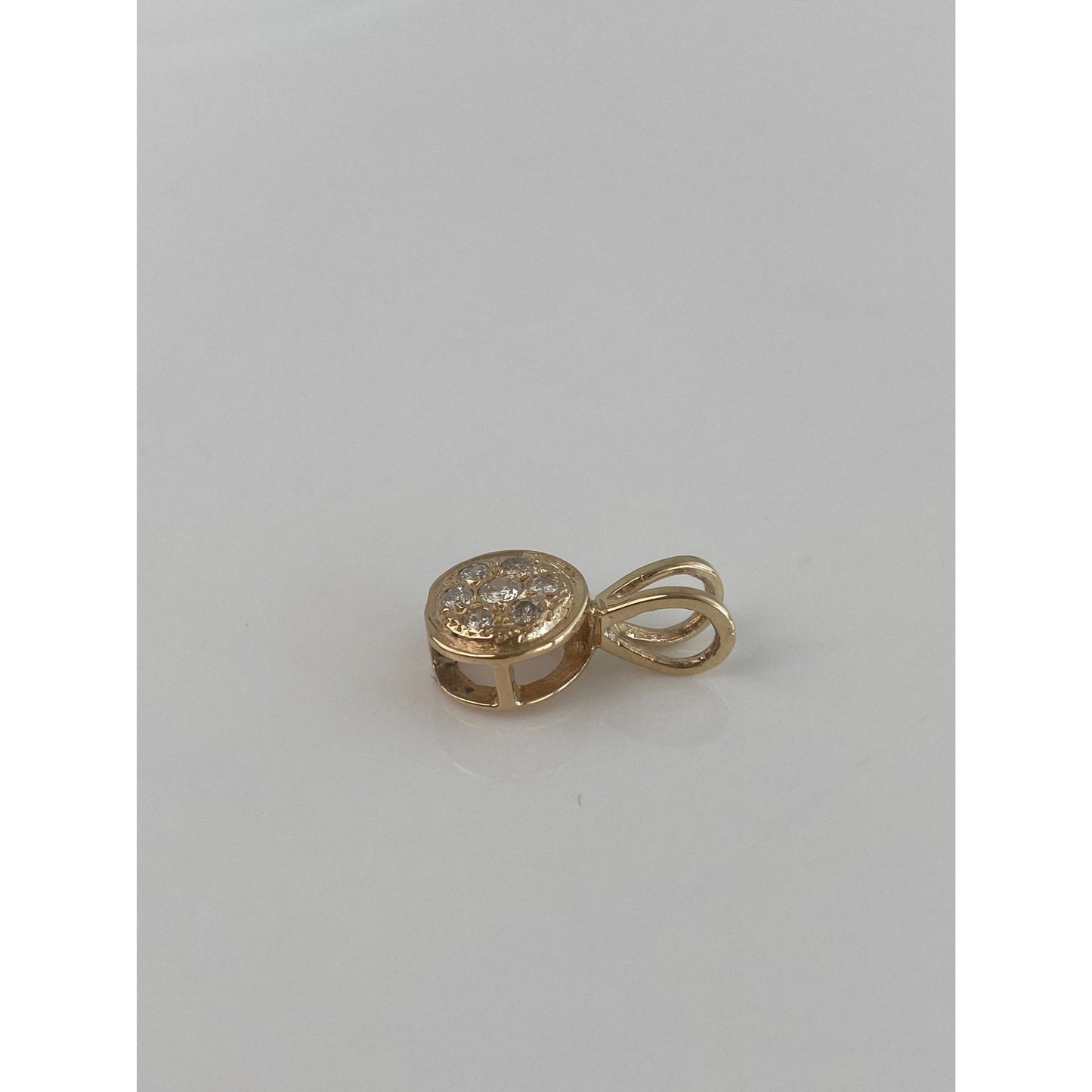 Vintage Solid 14k Yellow Gold Diamond Cluster Charm