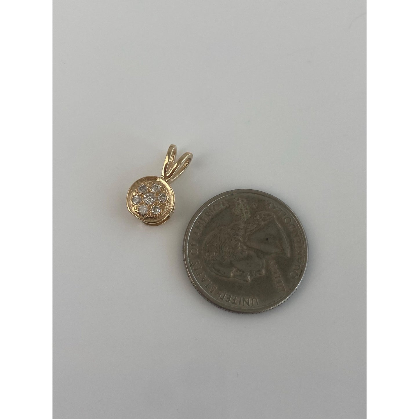Vintage Solid 14k Yellow Gold Diamond Cluster Charm