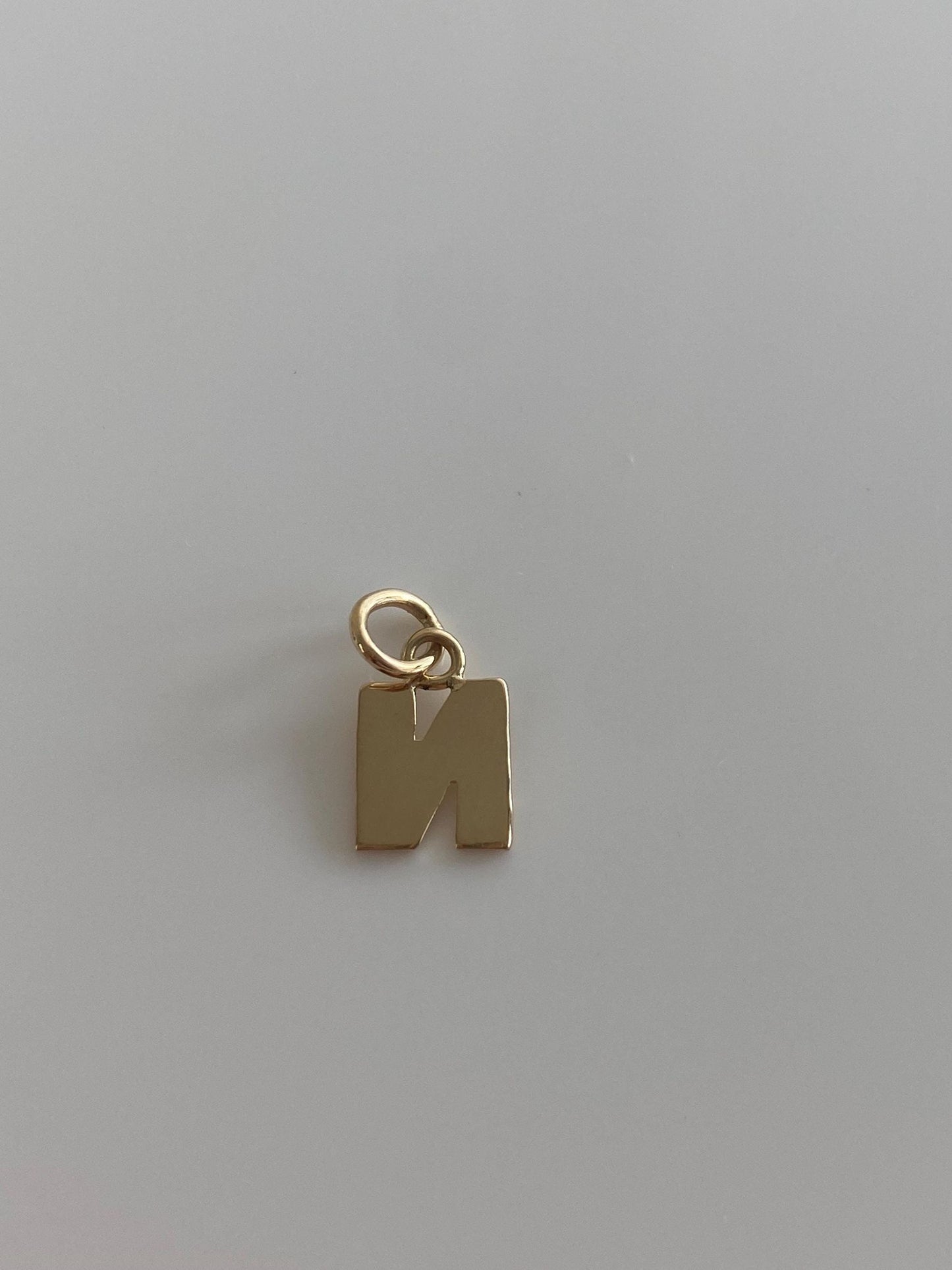 Solid 14k Yellow Gold Initial 'N' Charm