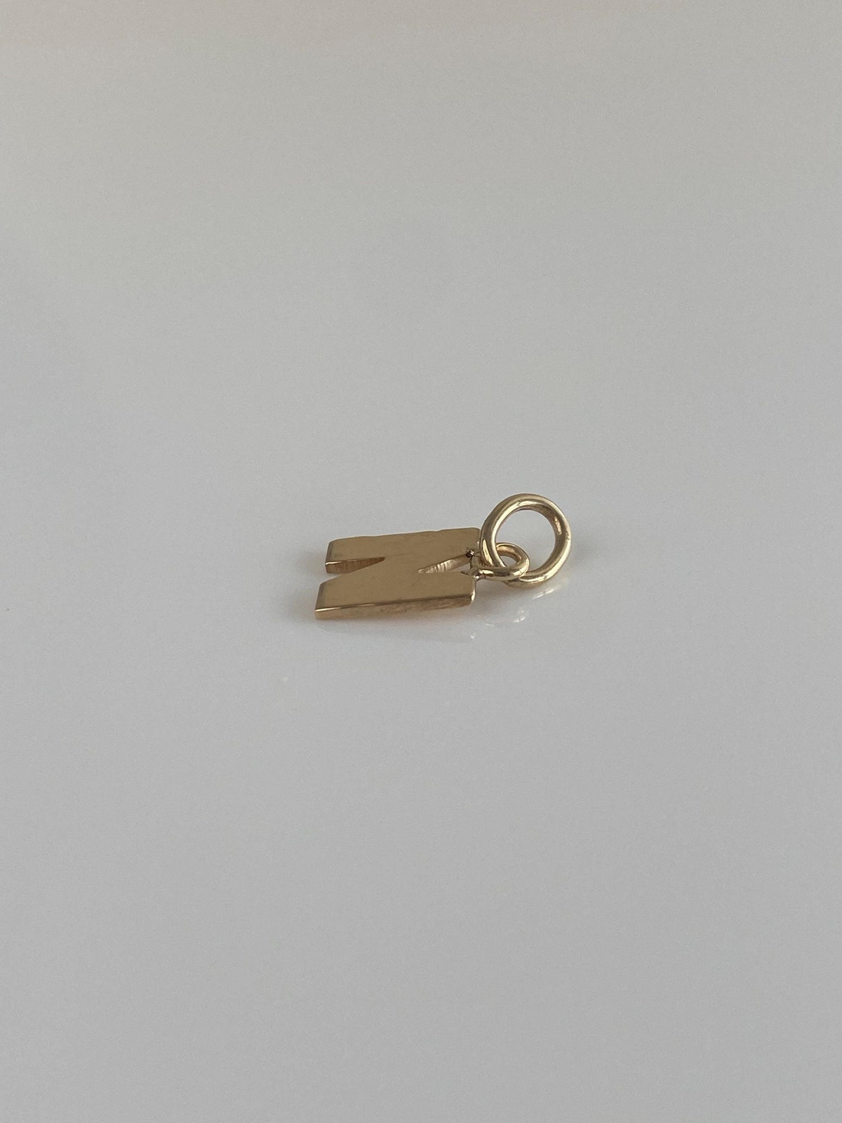 Solid 14k Yellow Gold Initial 'N' Charm